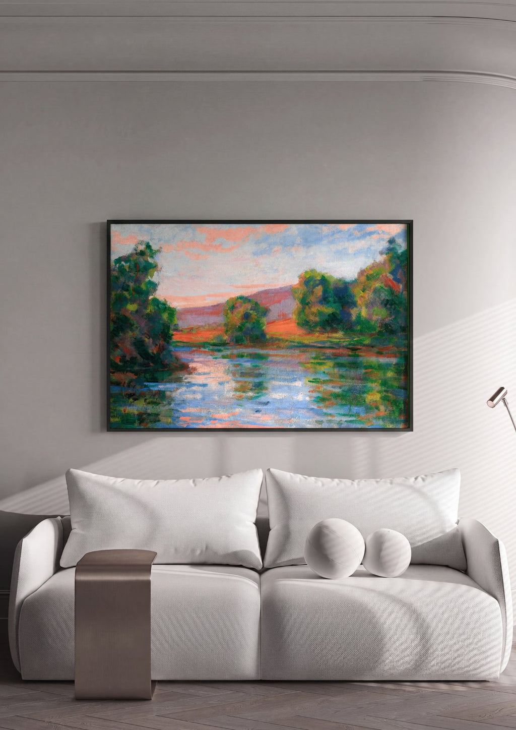 Quadro Decorativo Paisagem ao Entardecer - Guillaumin em ambiente decorado