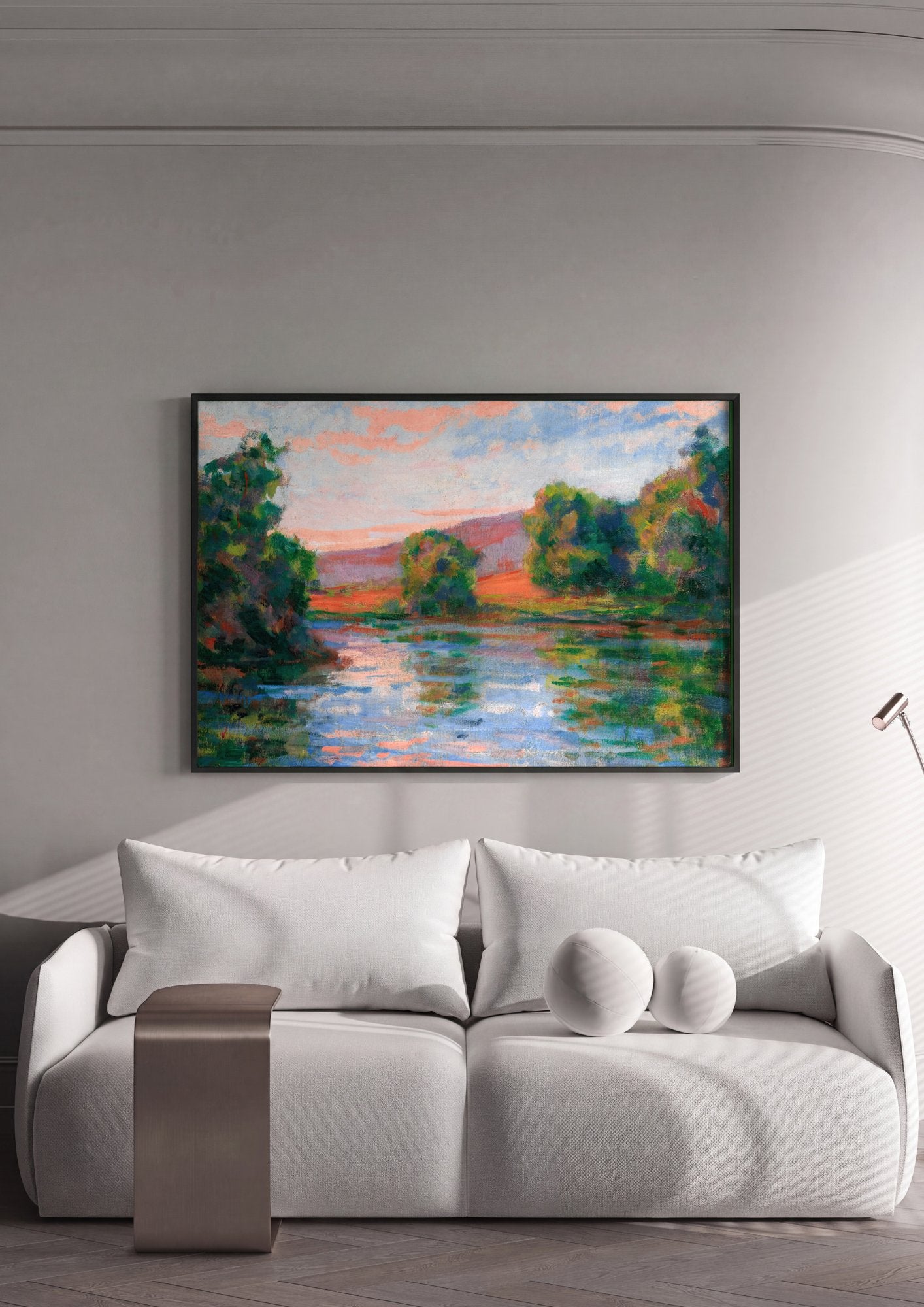 Quadro Decorativo Paisagem ao Entardecer - Guillaumin em ambiente decorado