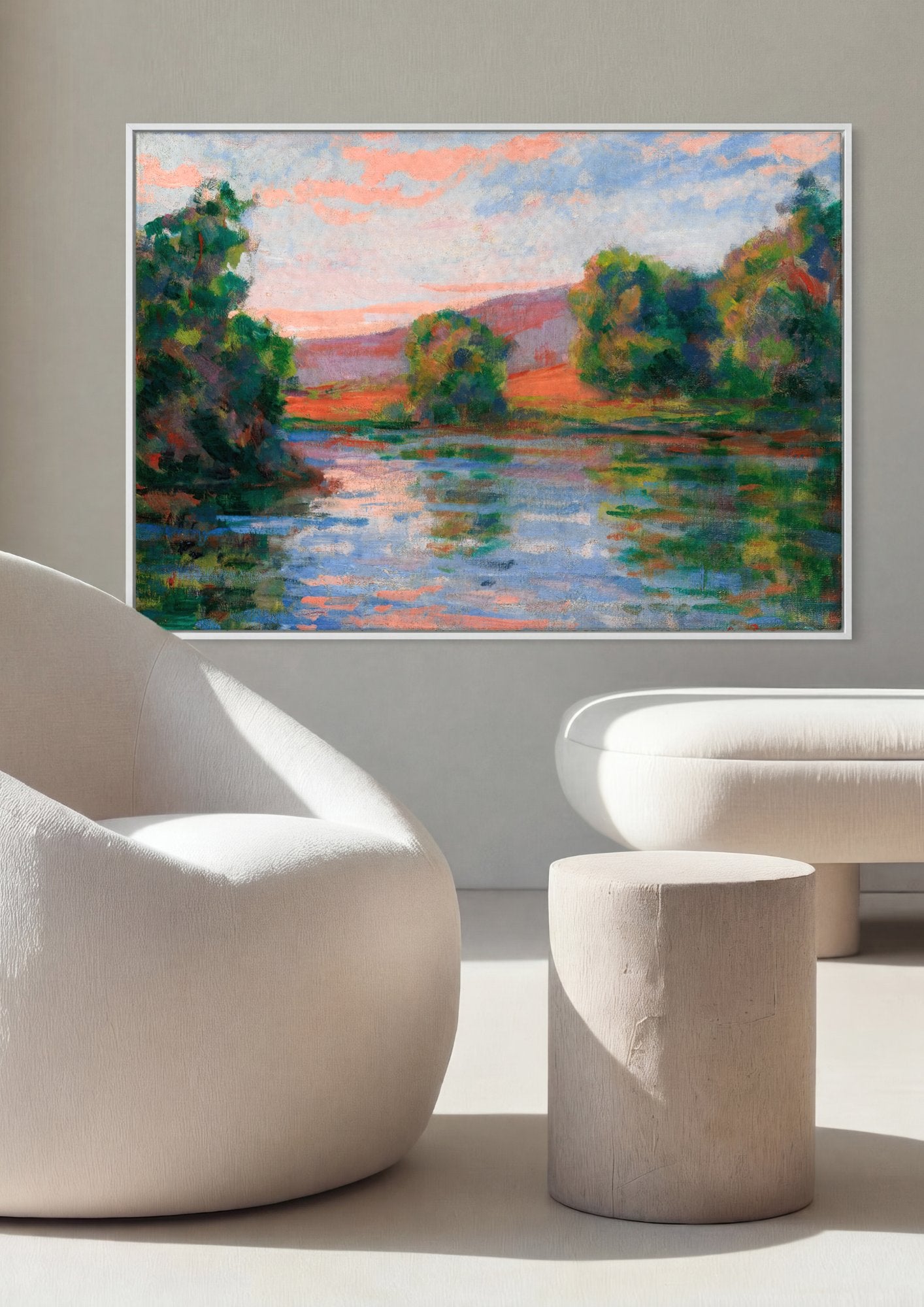 Quadro Decorativo Paisagem ao Entardecer - Guillaumin em ambiente decorado