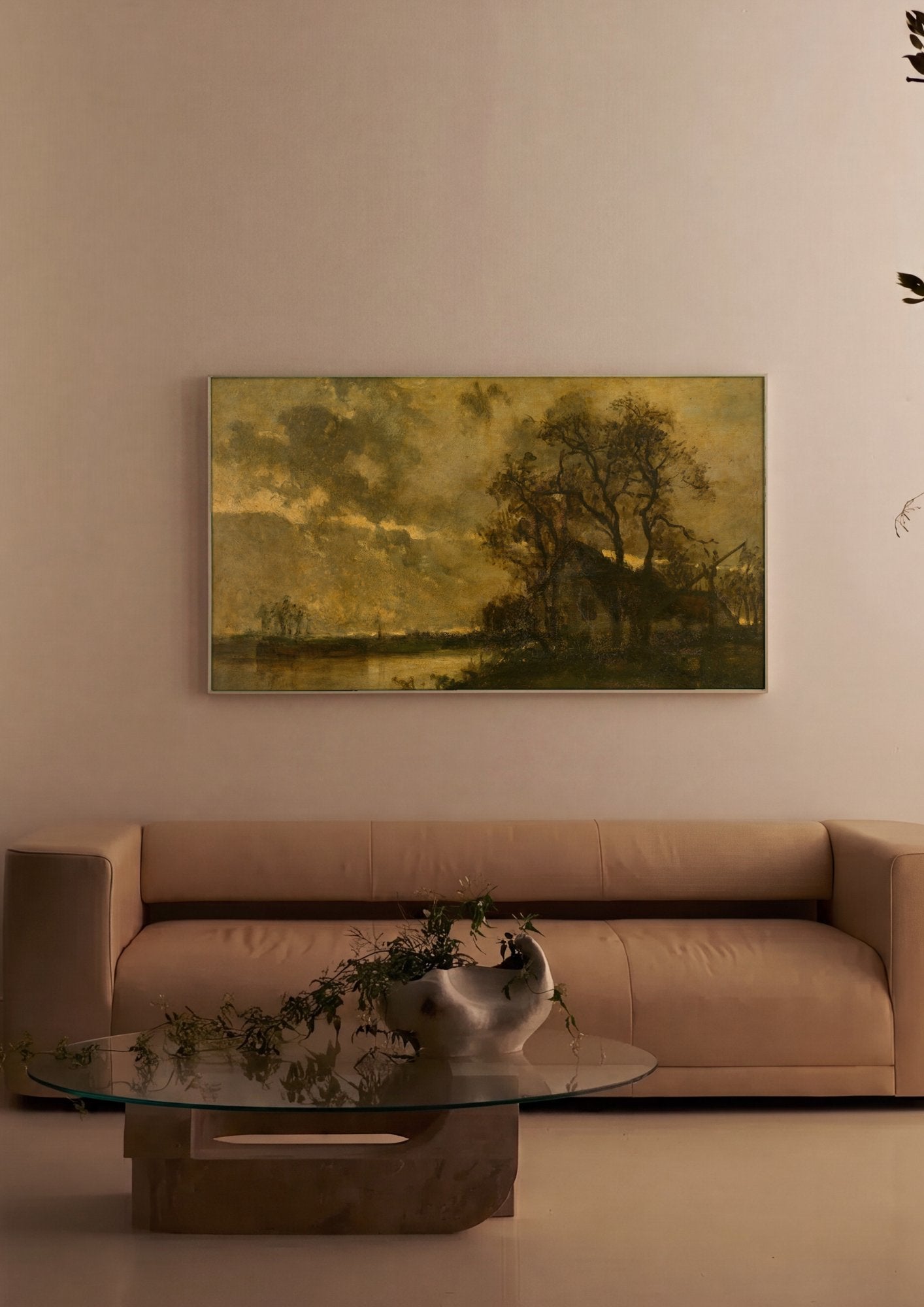 Quadro Decorativo Paisagem ao Entardecer - Johan Barthold Jongkind em ambiente decorado