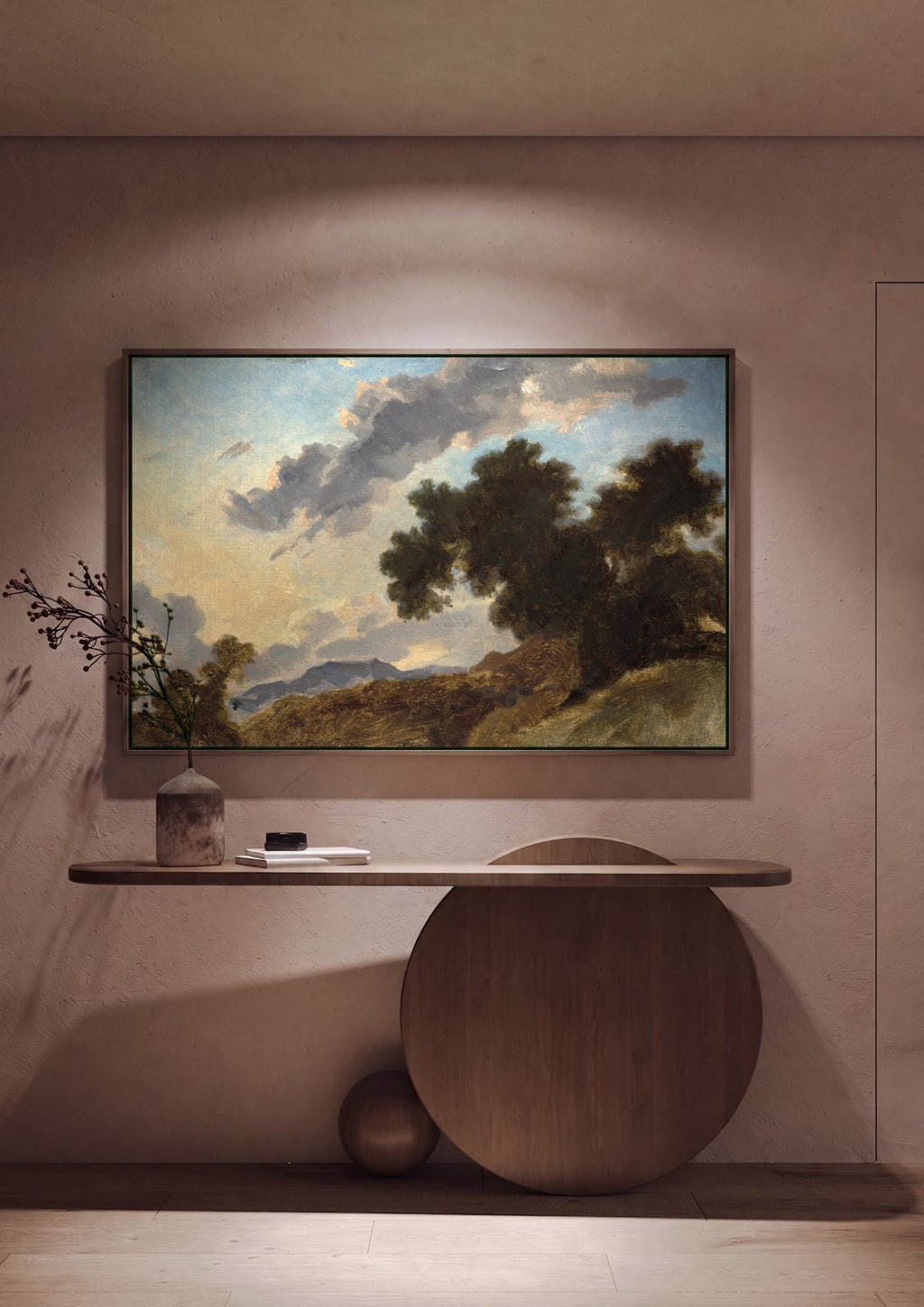 Quadro Decorativo Paisagem ao Entardecer - Fragonard em ambiente decorado