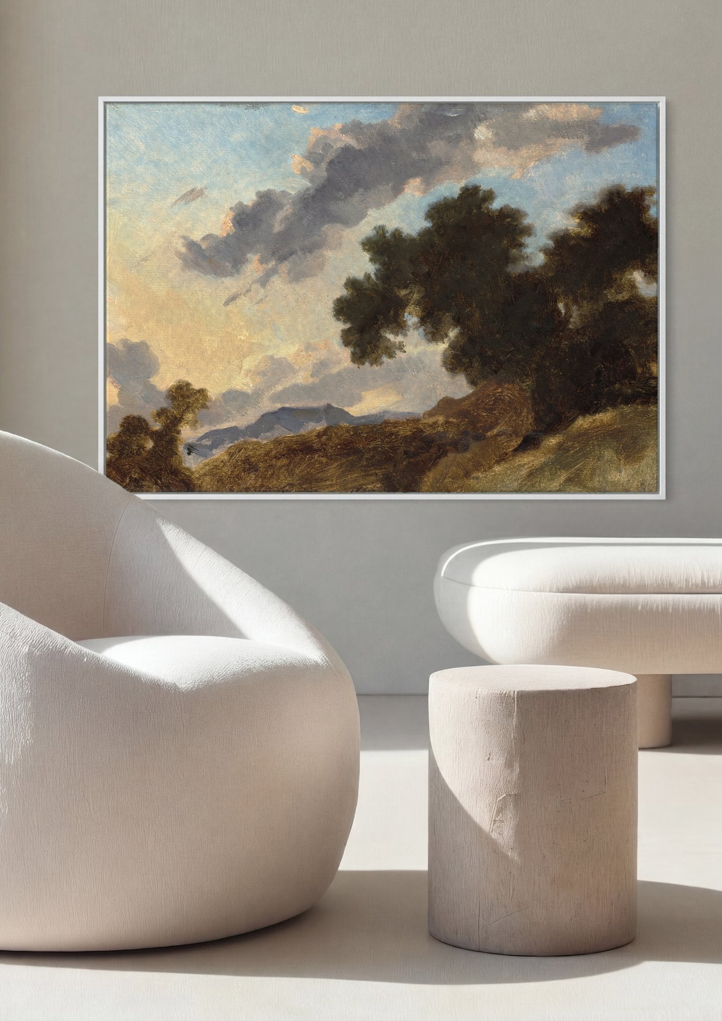 Quadro Decorativo Paisagem ao Entardecer - Fragonard em ambiente decorado