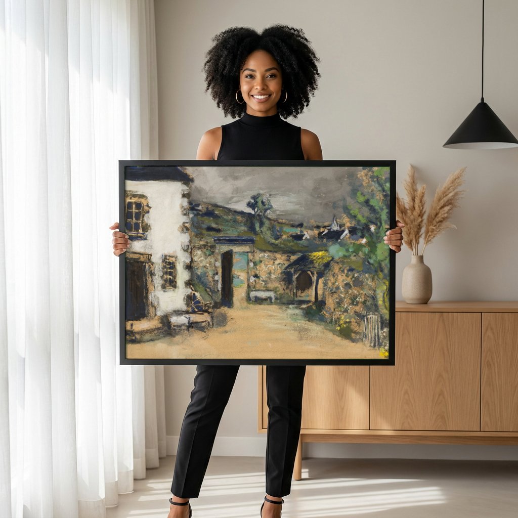 Quadro Decorativo Paisagem Rural Francesa - Édouard Vuillard com modelo em ambiente
