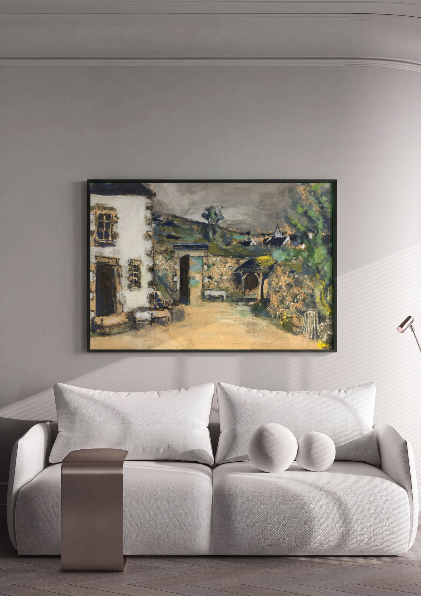 Quadro Decorativo Paisagem Rural Francesa - Édouard Vuillard em ambiente decorado