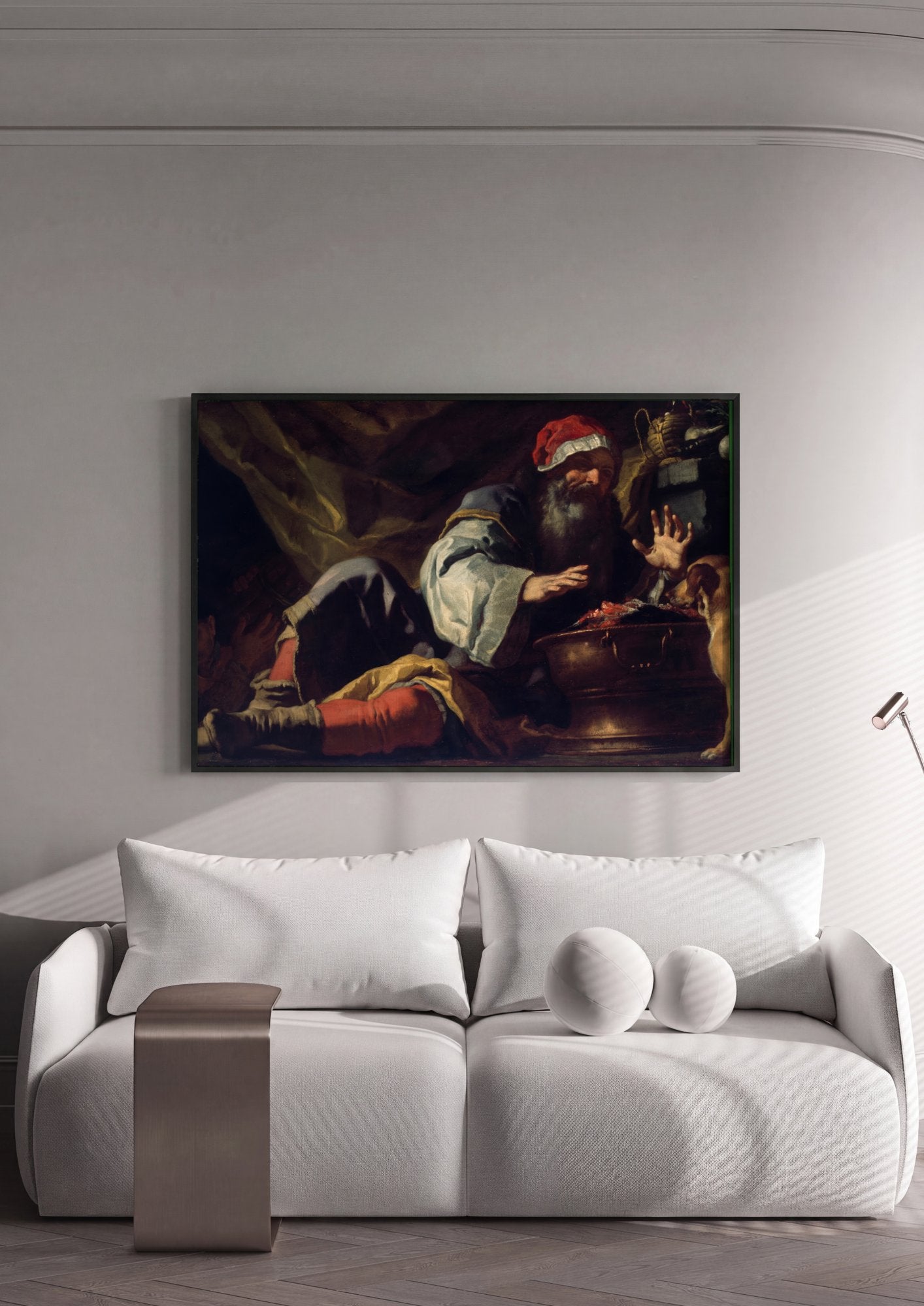 Quadro Decorativo Cenas Bíblicas - Francesco Solimena em ambiente decorado