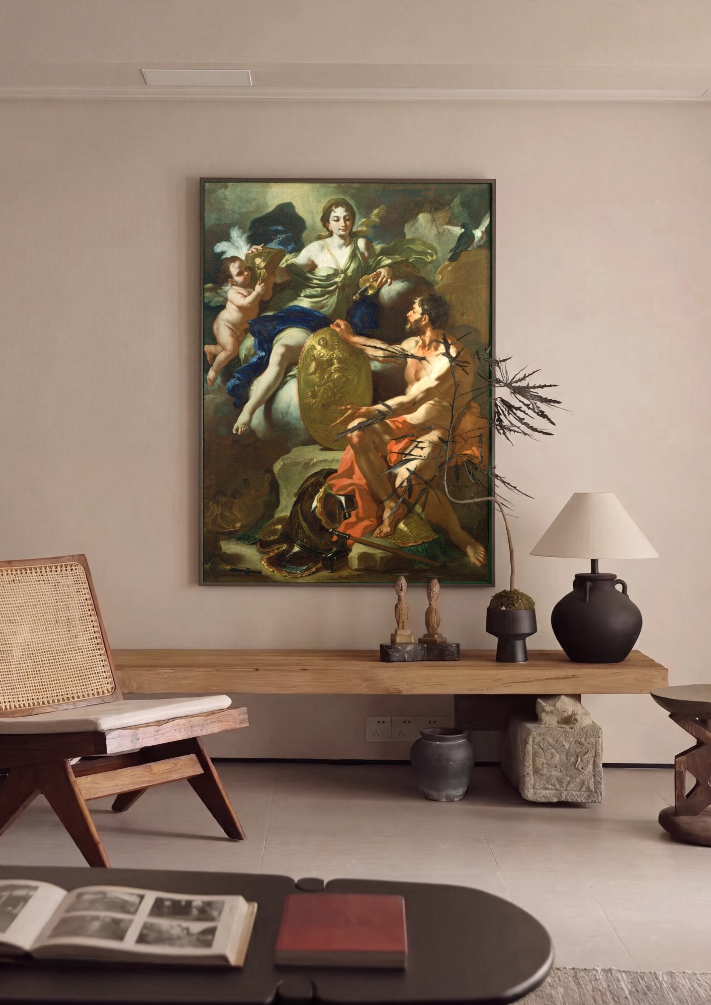 Quadro Decorativo A Generosidade - Francesco Solimena em ambiente decorado