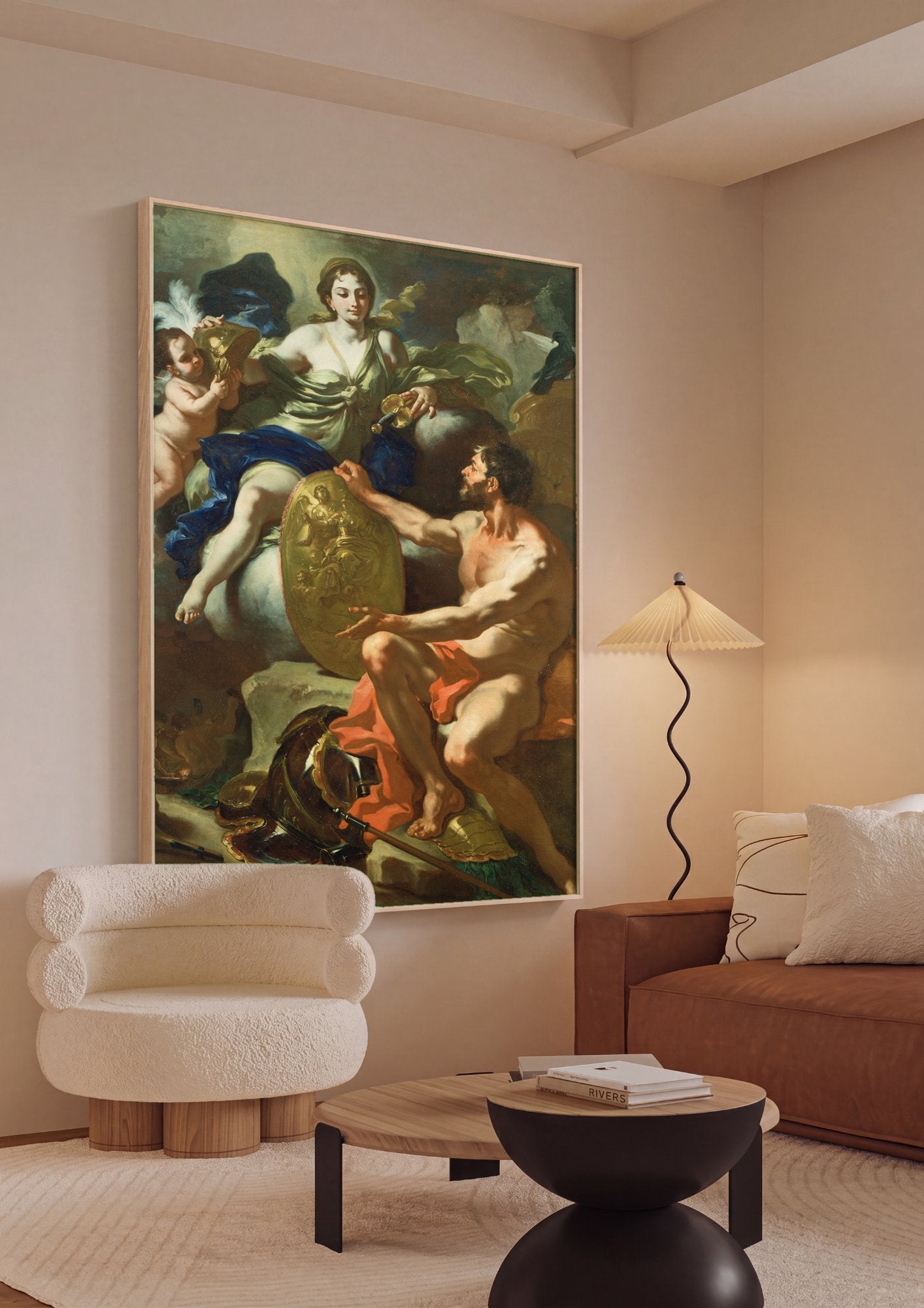 Quadro Decorativo A Generosidade - Francesco Solimena em ambiente decorado