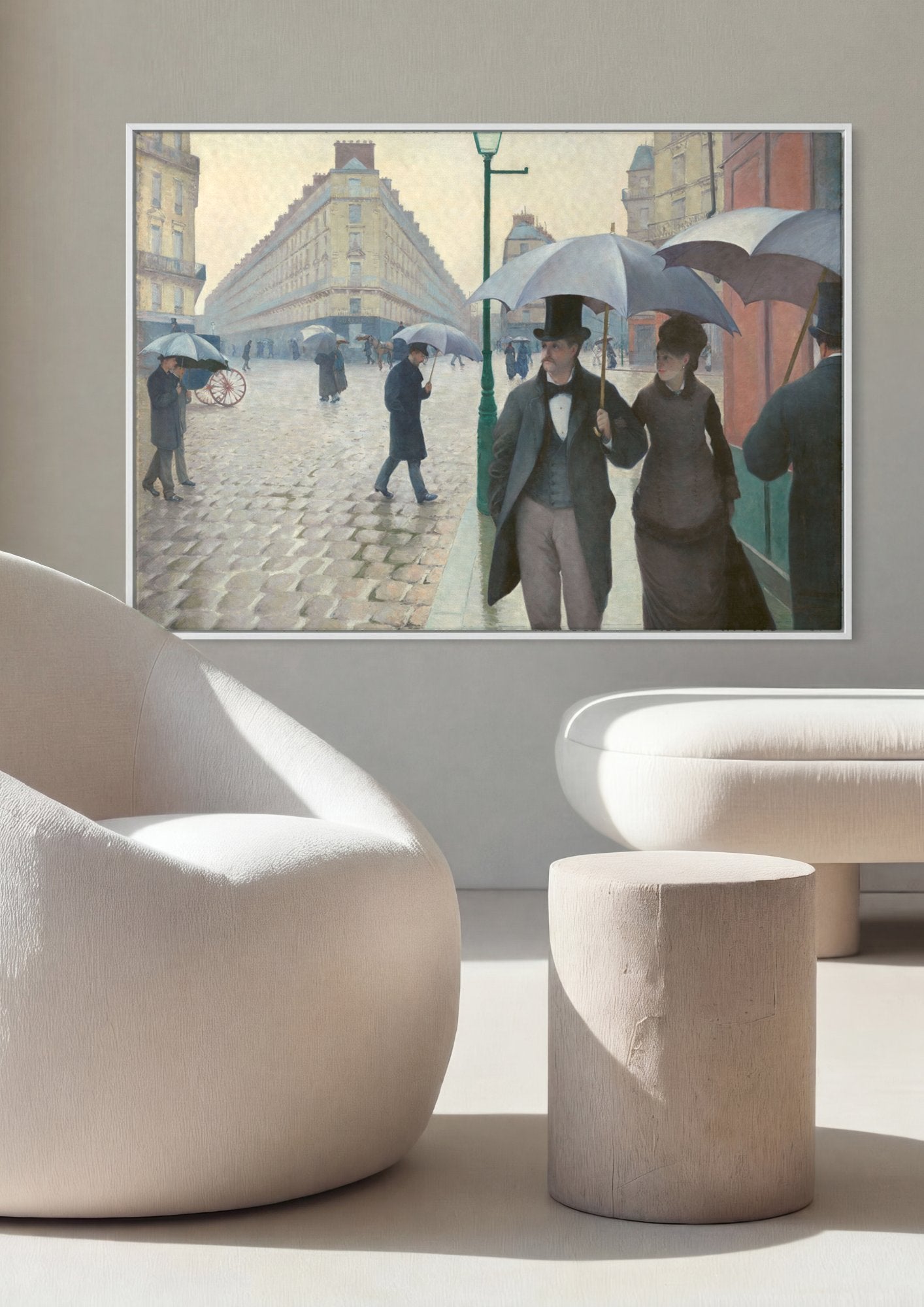 Quadro Decorativo Rua de Paris em Dia Chuvoso - Caillebotte em ambiente decorado