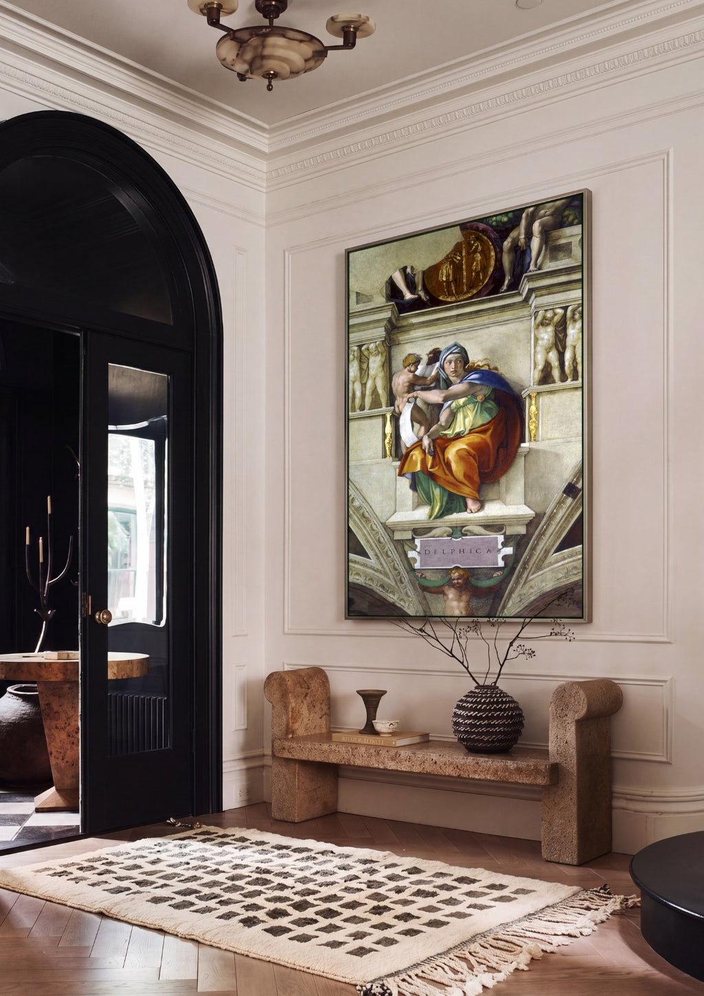Quadro Decorativo A Sibila Délfica - Michelangelo em ambiente decorado