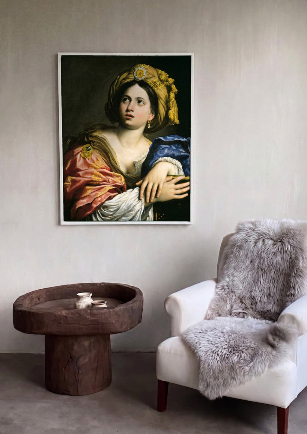 Quadro Decorativo 'Sibila Persa' - Domenichino em ambiente decorado
