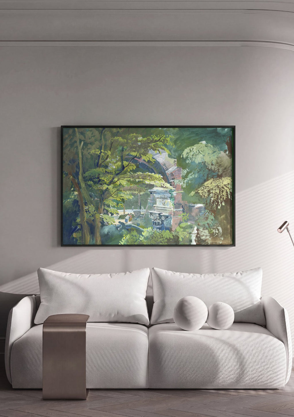 Quadro Decorativo A Ruína Romana em Schönbrunn - Oskar Laske em ambiente decorado