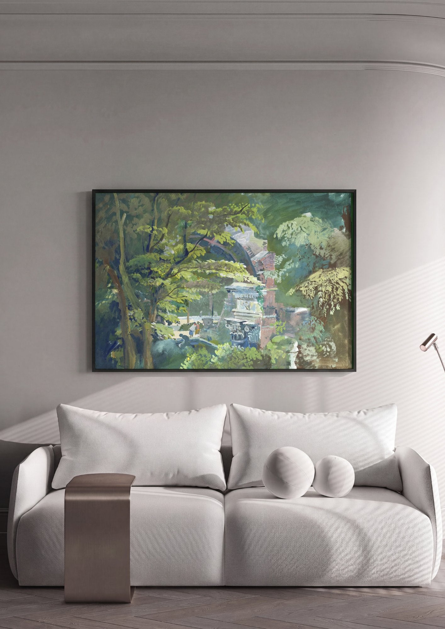 Quadro Decorativo A Ruína Romana em Schönbrunn - Oskar Laske em ambiente decorado