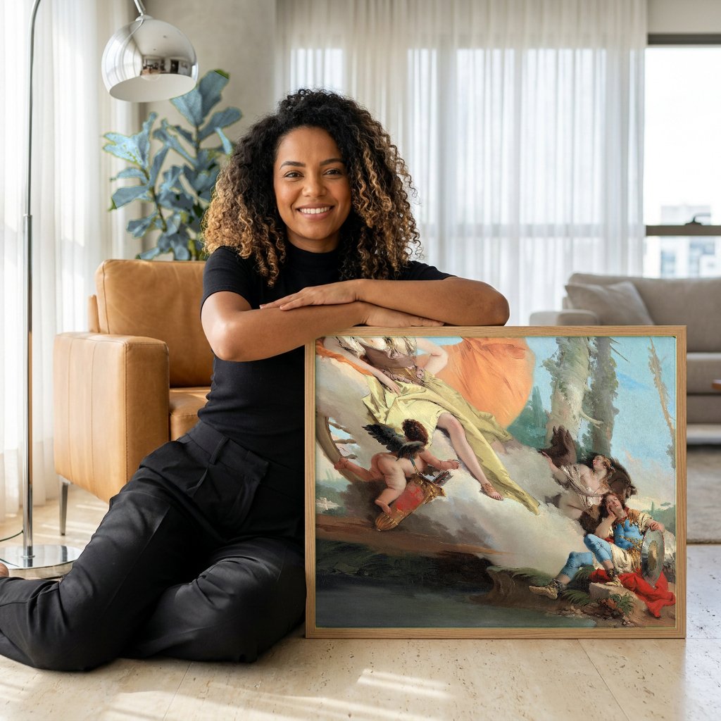 Quadro Decorativo A Força da Eloquência - Tiepolo com modelo em ambiente