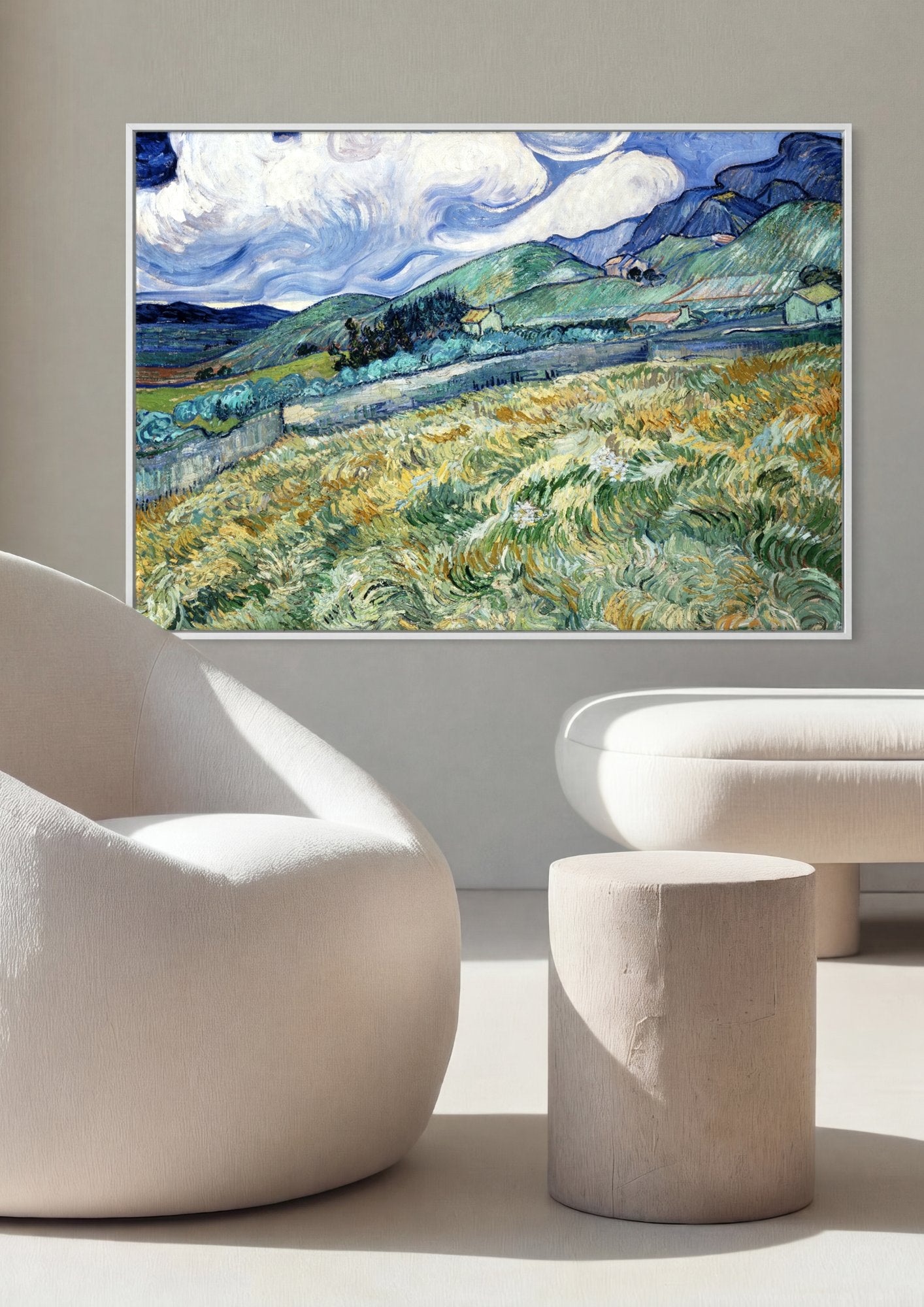 Quadro Decorativo Campo de Trigo com Ciprestes - Van Gogh em ambiente decorado