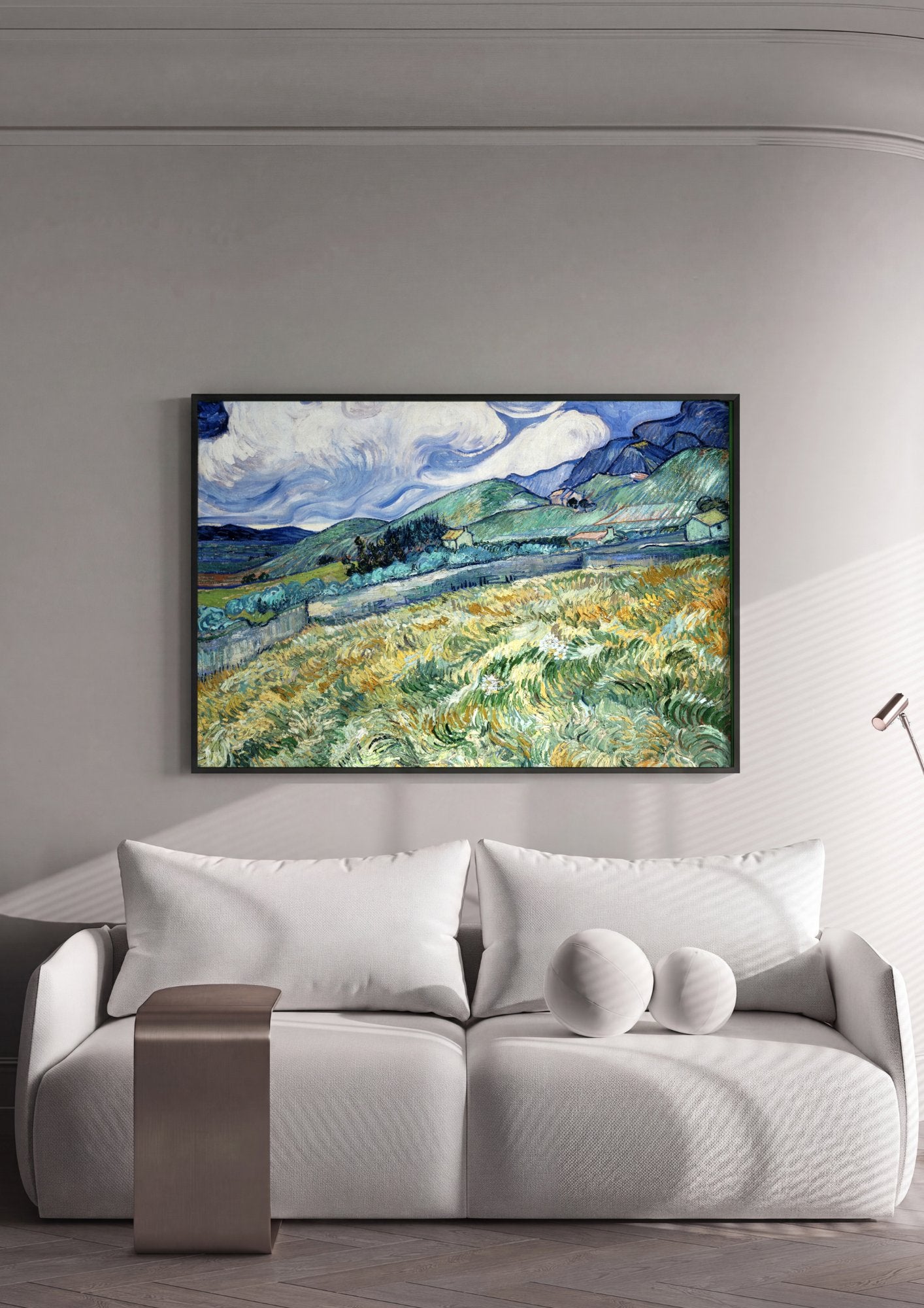 Quadro Decorativo Campo de Trigo com Ciprestes - Van Gogh em ambiente decorado