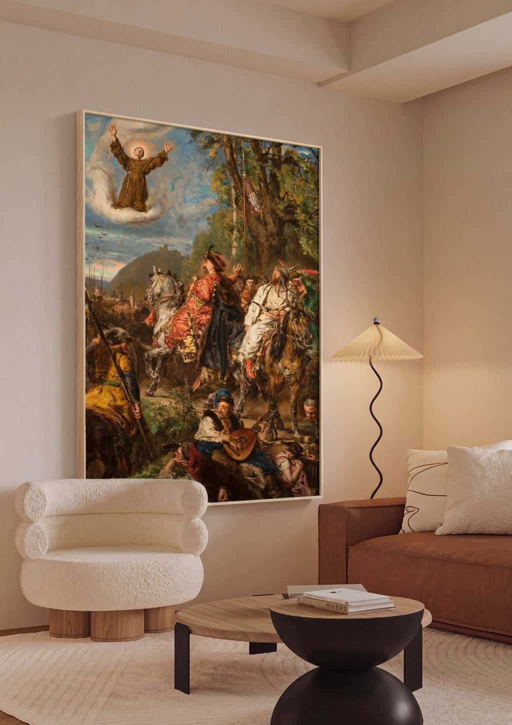 Quadro Decorativo A Visão de São Francisco – Jan Matejko em ambiente decorado