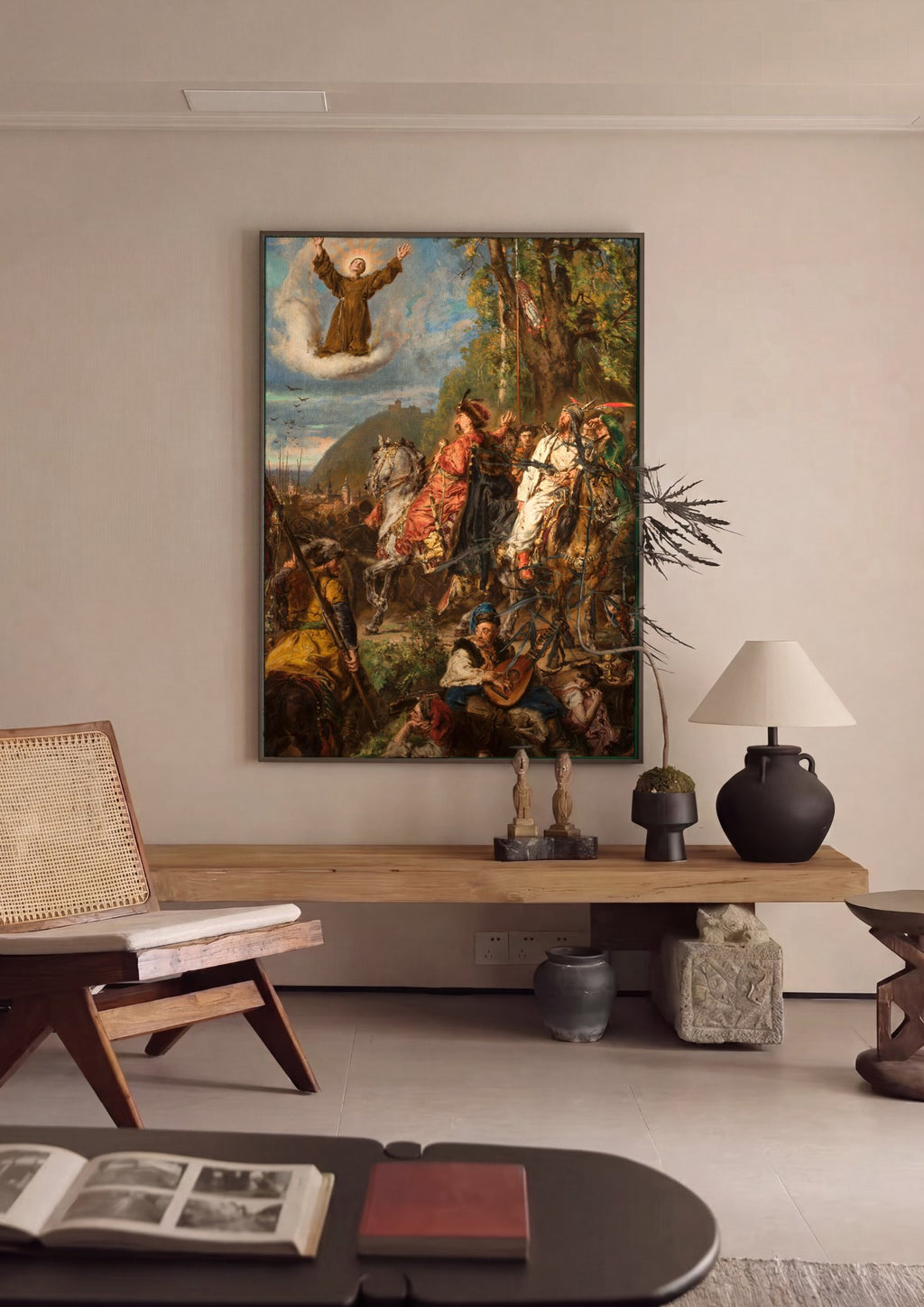 Quadro Decorativo A Visão de São Francisco – Jan Matejko em ambiente decorado