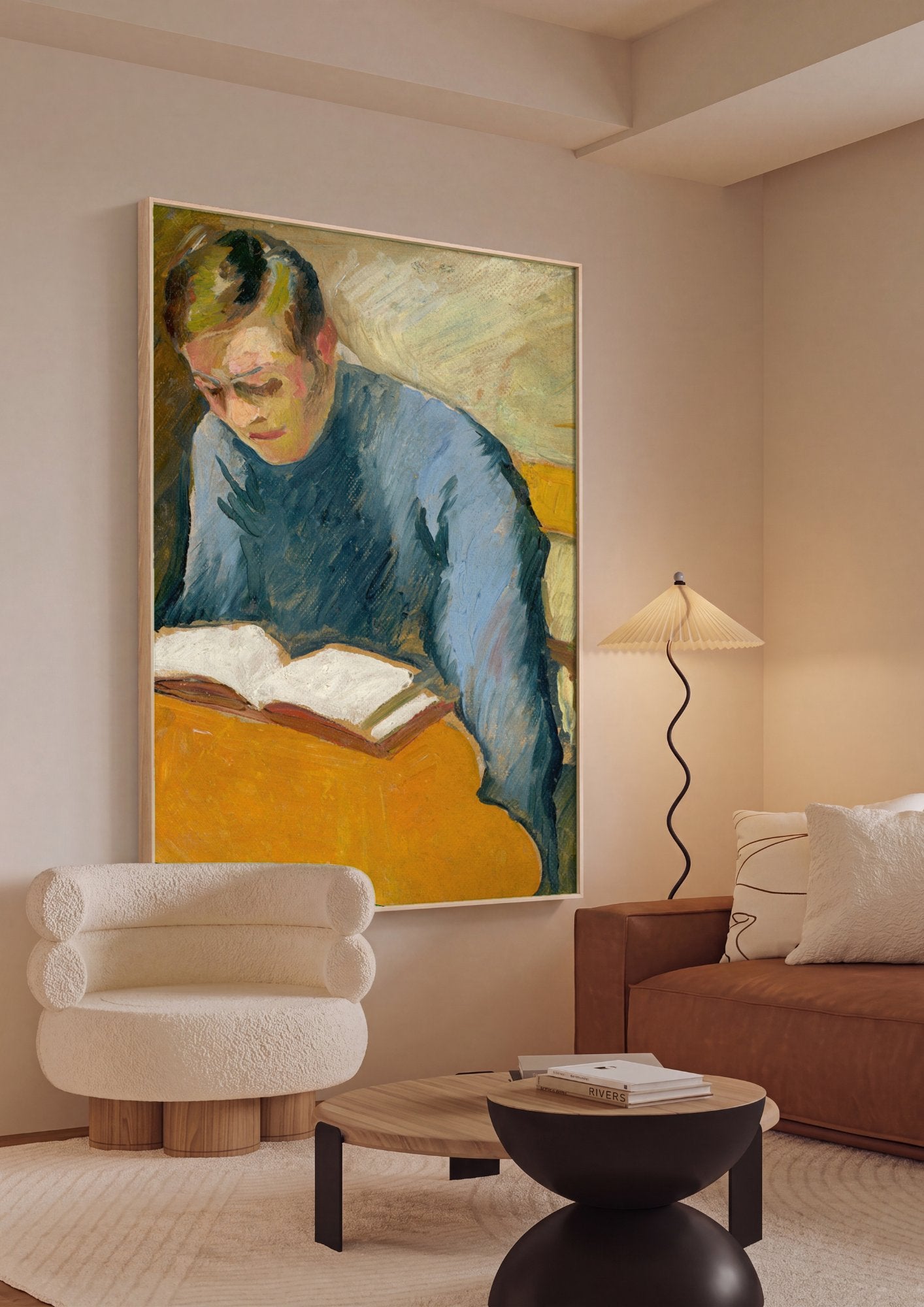 Quadro Decorativo O Leitor - August Macke em ambiente decorado