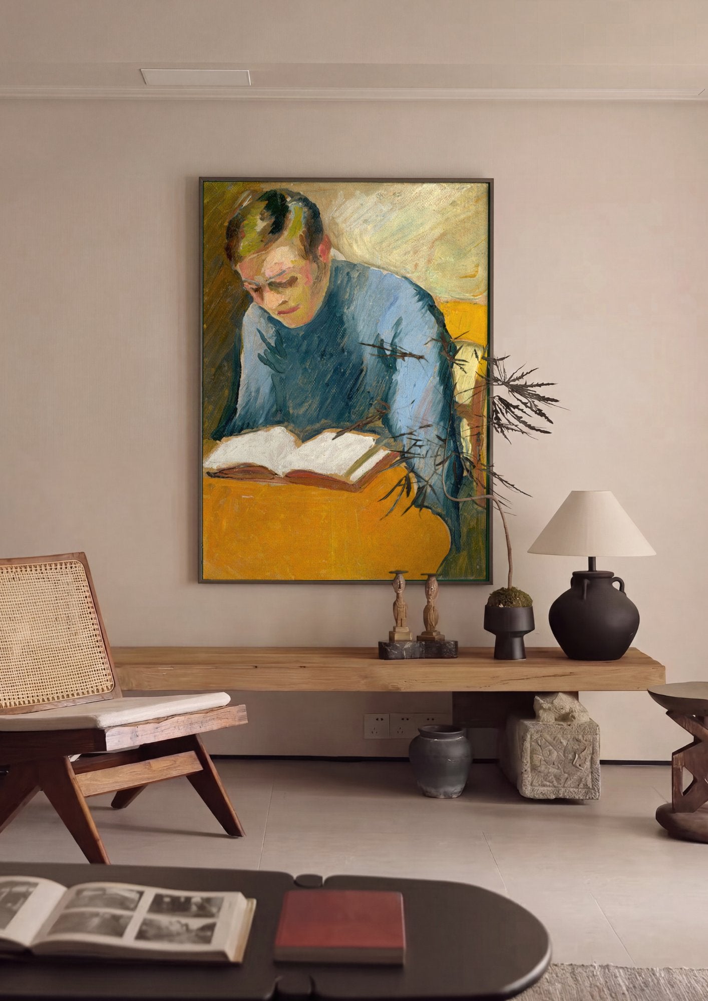Quadro Decorativo O Leitor - August Macke em ambiente decorado