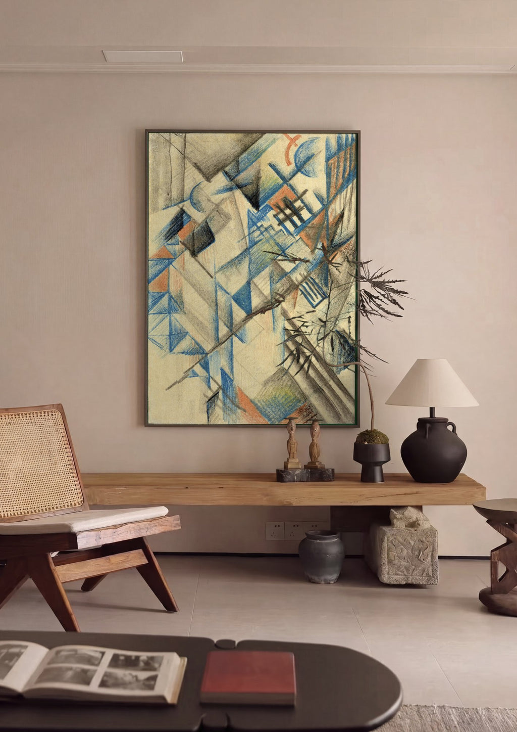 Quadro Decorativo Abstrato - August Macke em ambiente decorado