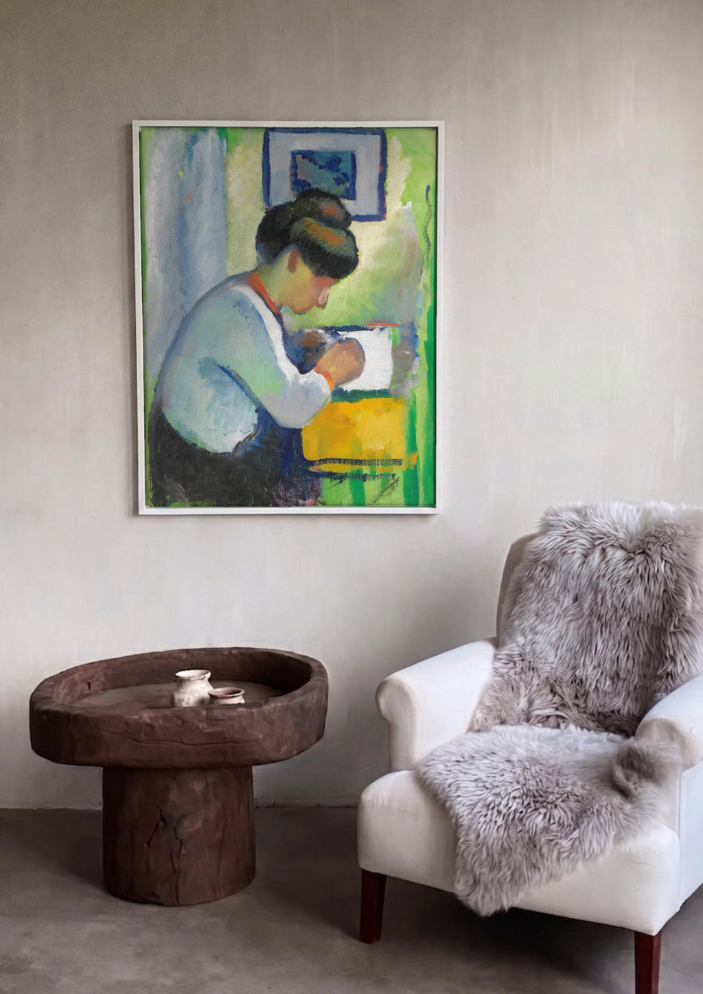 Quadro Decorativo A Leitora - August Macke em ambiente decorado