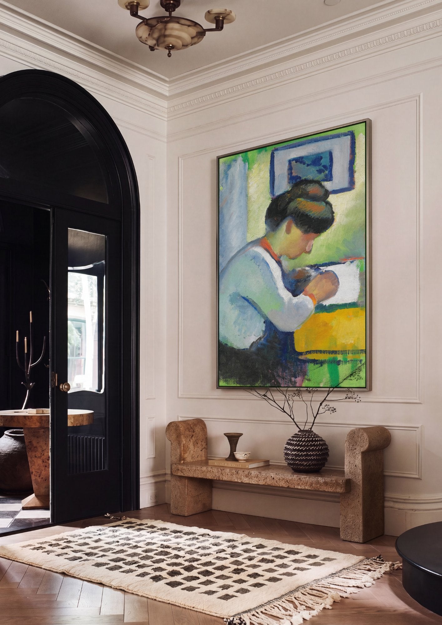 Quadro Decorativo A Leitora - August Macke em ambiente decorado