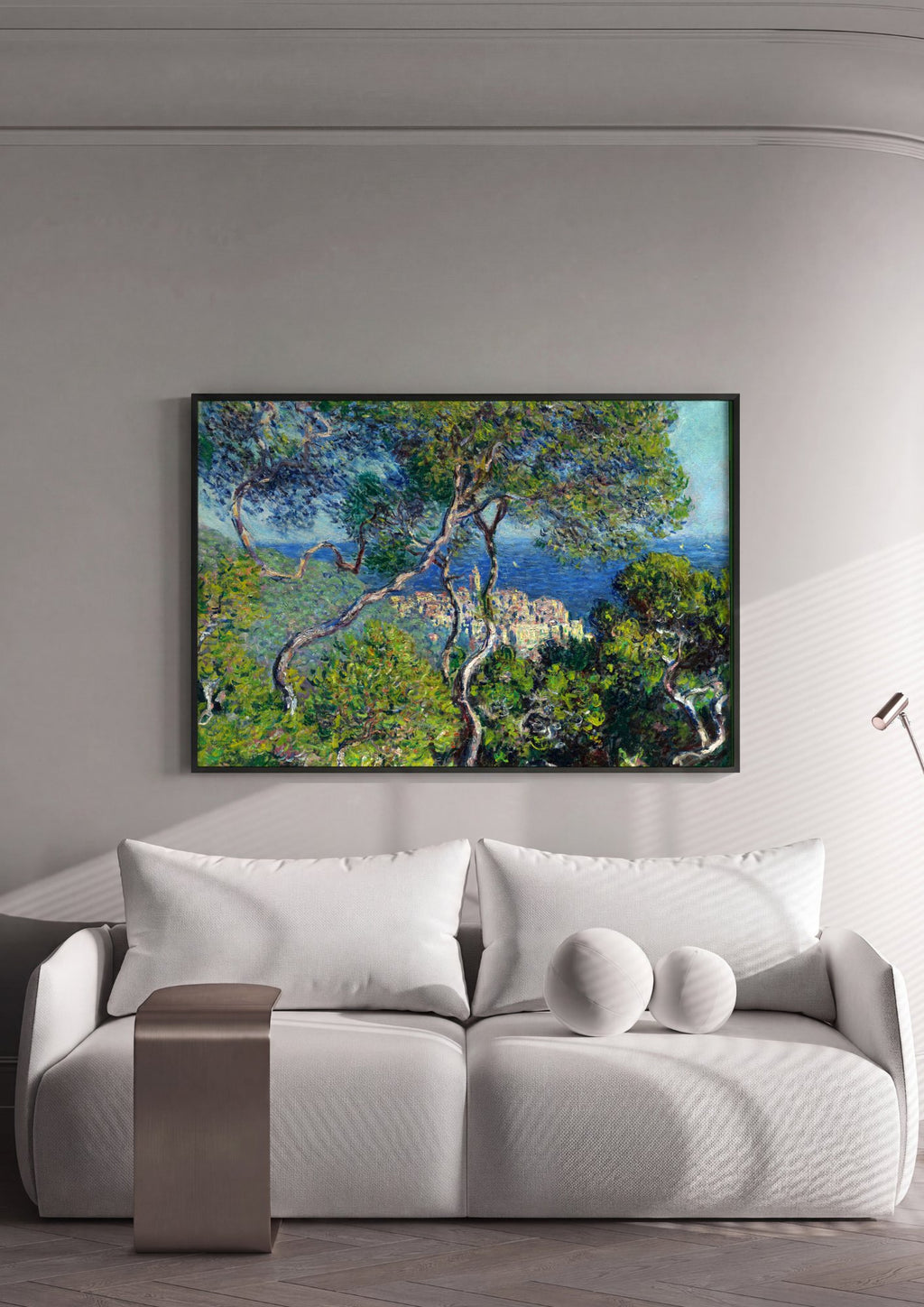 Quadro Decorativo 'Vista de Bordighera' - Claude Monet em ambiente decorado