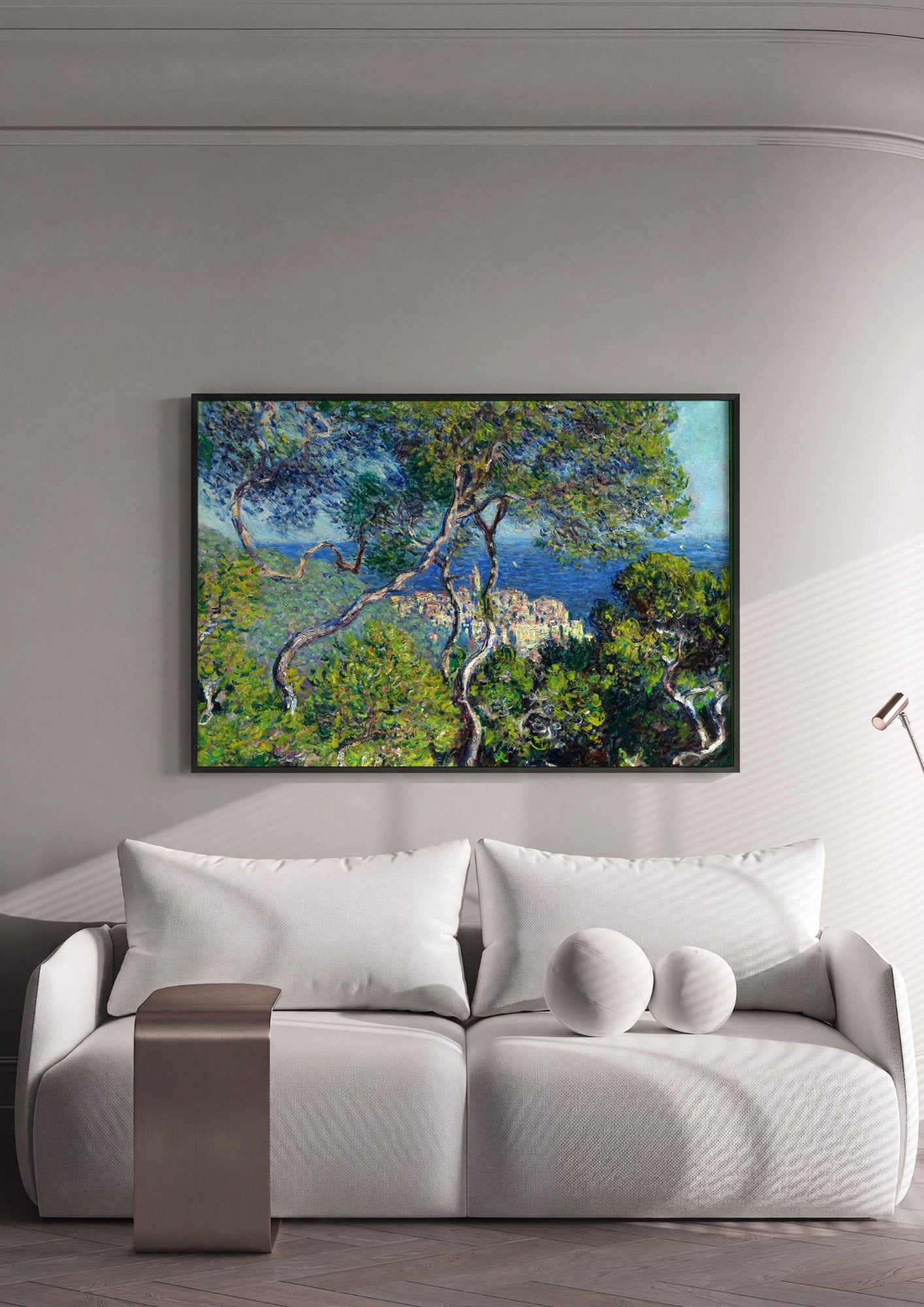 Quadro Decorativo 'Vista de Bordighera' - Claude Monet em ambiente decorado