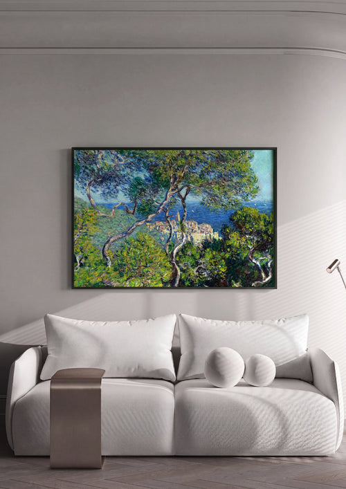 Quadro Decorativo 'Vista de Bordighera' - Claude Monet em ambiente decorado