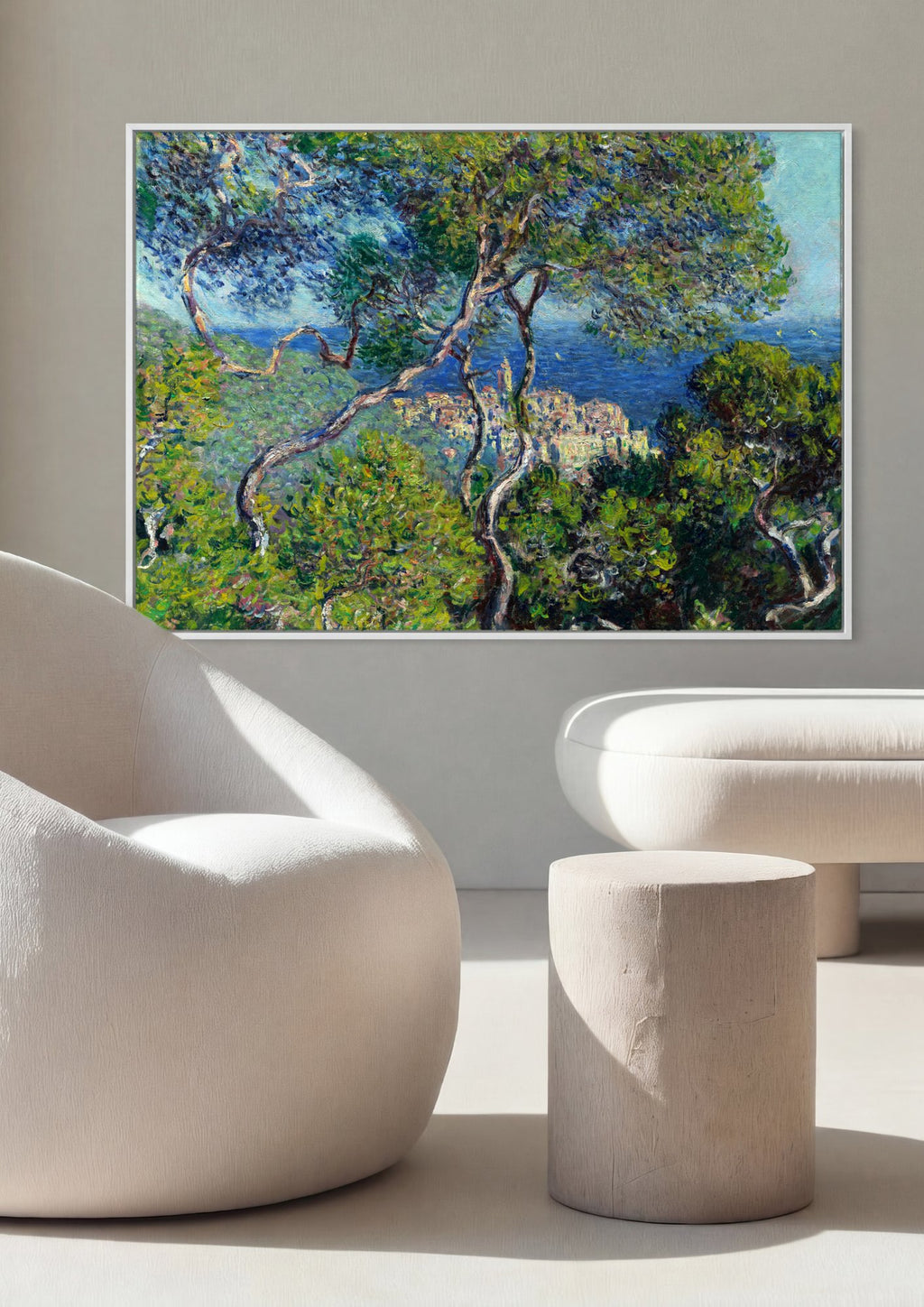 Quadro Decorativo 'Vista de Bordighera' - Claude Monet em ambiente decorado