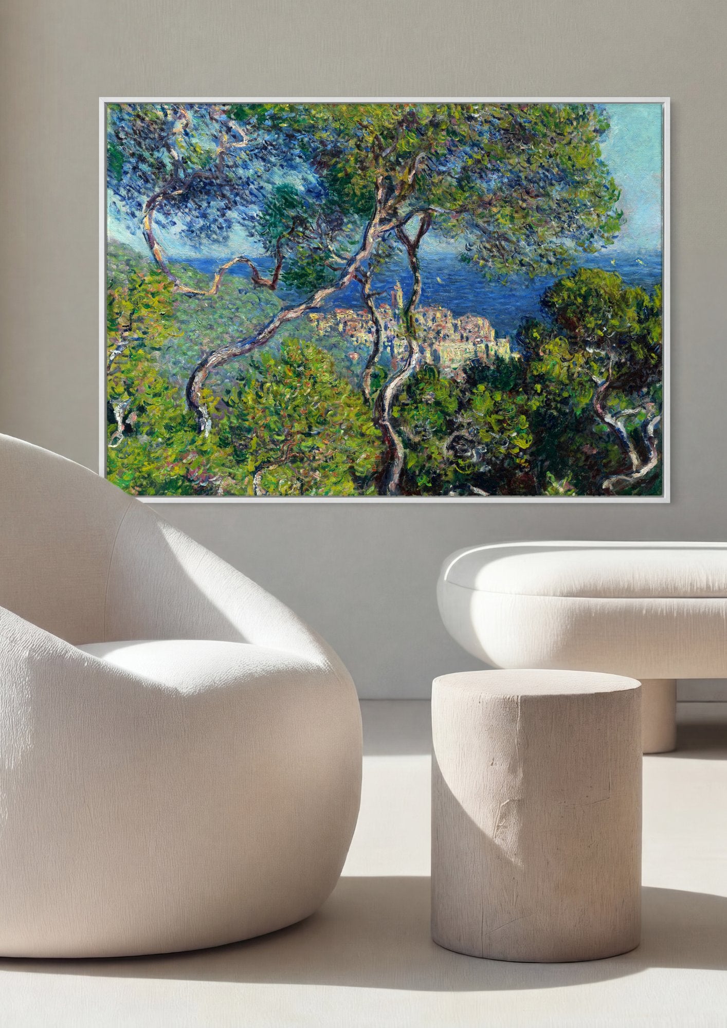 Quadro Decorativo 'Vista de Bordighera' - Claude Monet em ambiente decorado