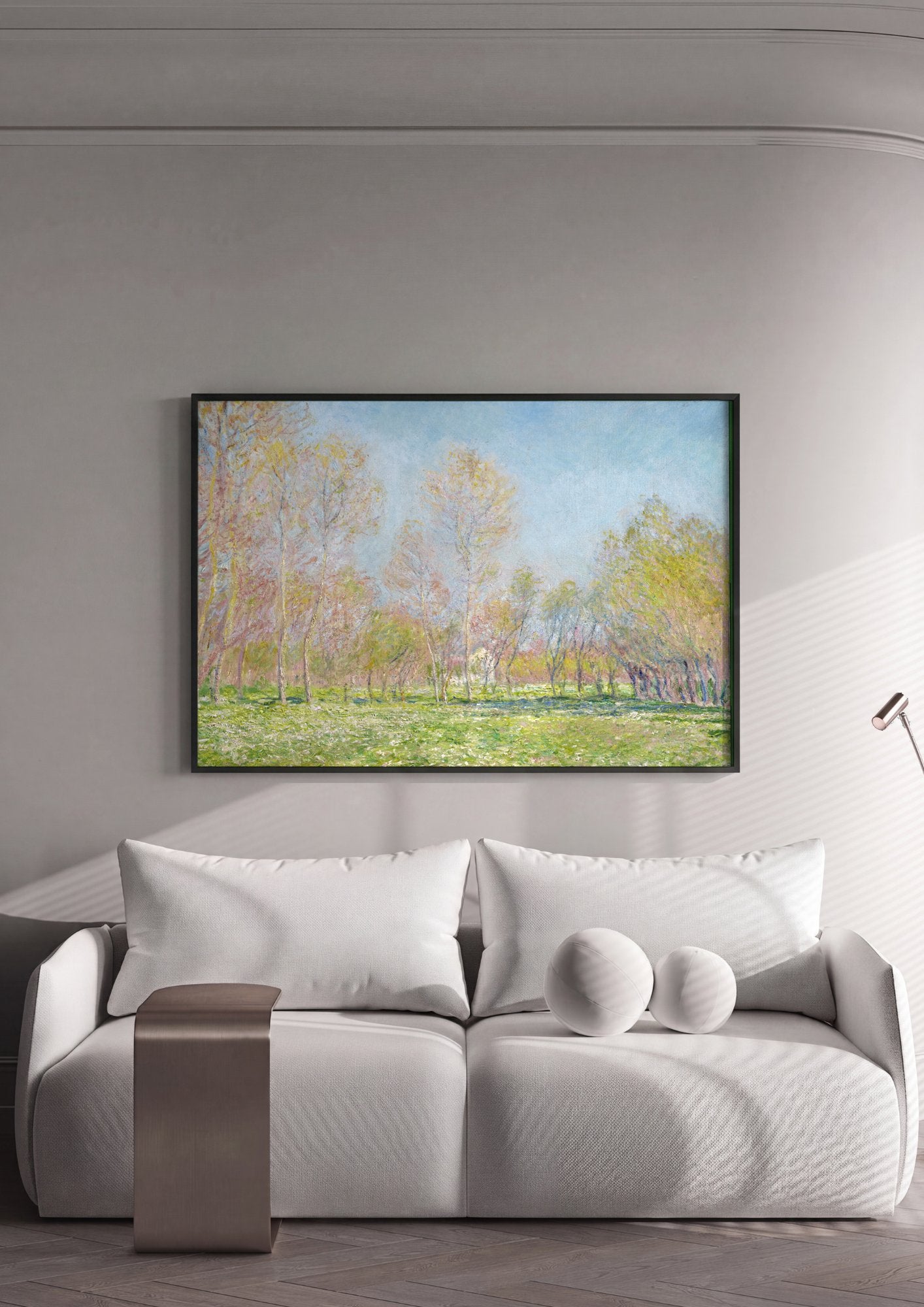 Quadro Decorativo Campo de Primavera - Claude Monet em ambiente decorado