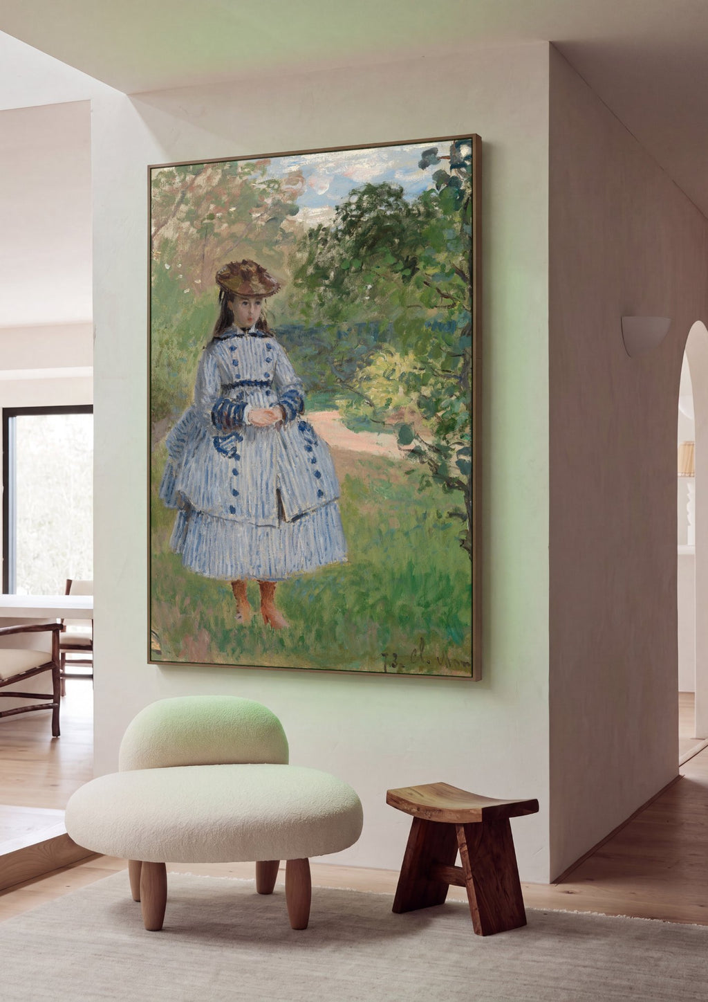 Quadro Decorativo A Filha do Artista - Claude Monet em ambiente decorado