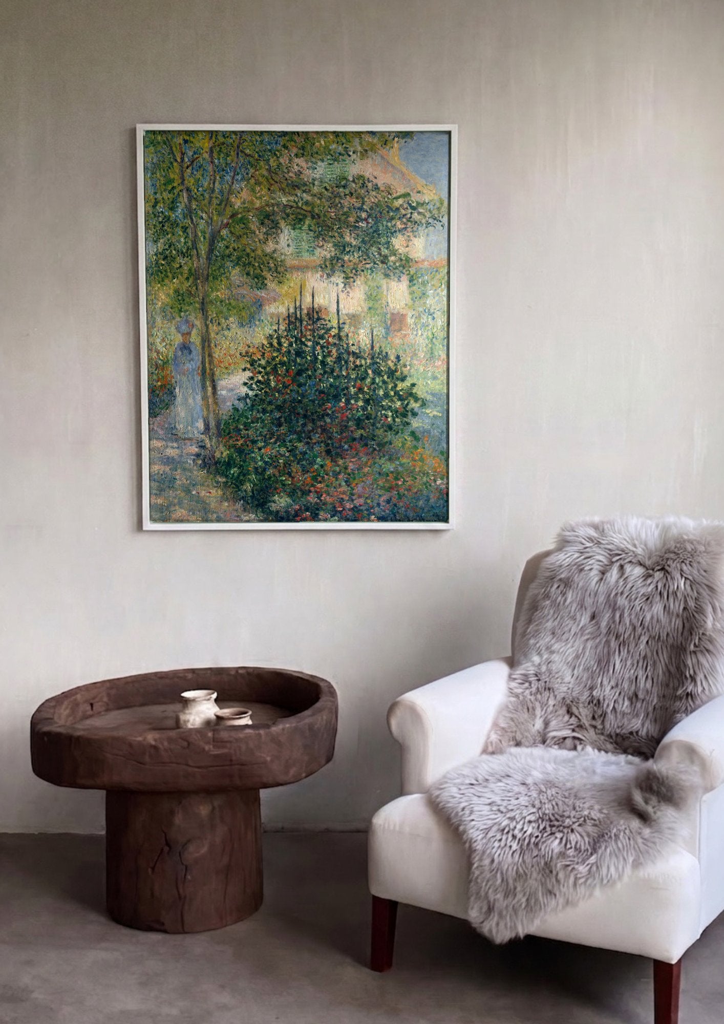 Quadro Decorativo Jardins em Giverny - Claude Monet em ambiente decorado
