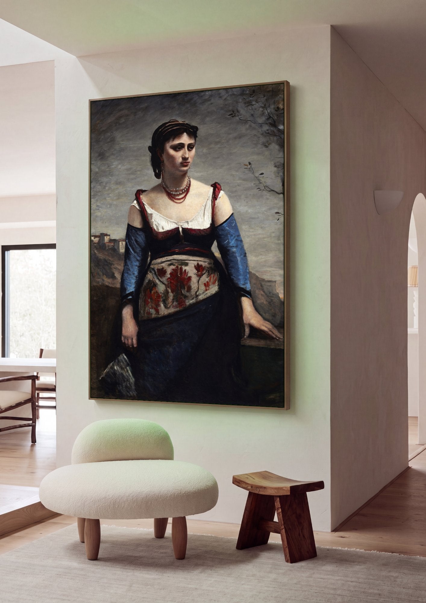 Quadro Decorativo A Cigana (Gypsy Girl) - Corot em ambiente decorado