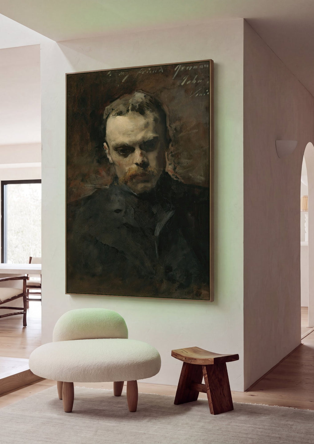 Quadro Decorativo 'Retrato de um Homem com Bigode' - John Singer Sargent em ambiente decorado