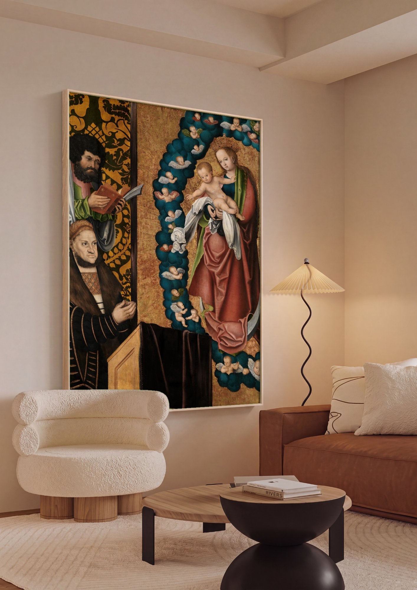 Quadro Decorativo A Virgem e o Menino com Santos - Cranach em ambiente decorado