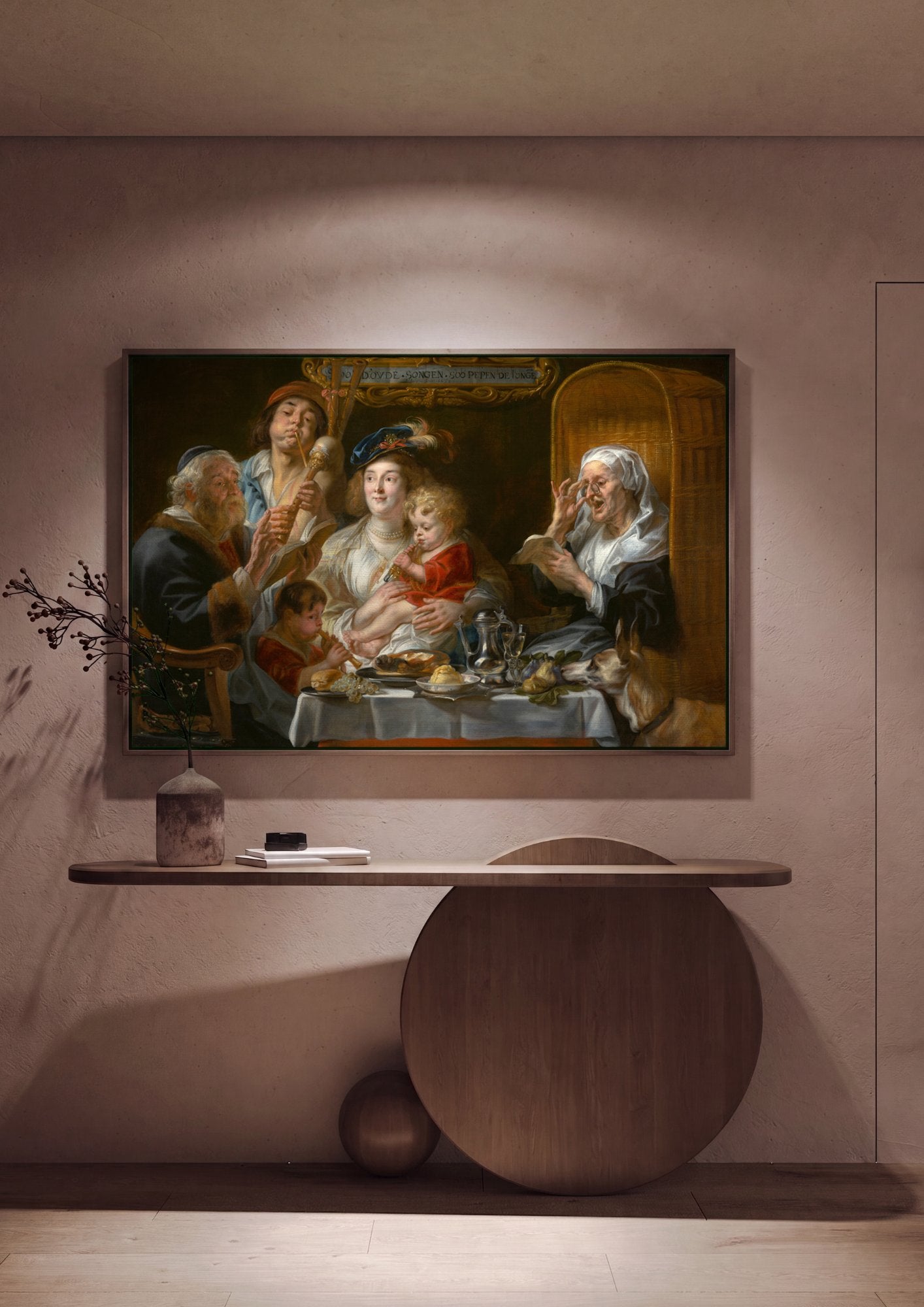 Quadro Decorativo Família Musical - Jacob Jordaens em ambiente decorado