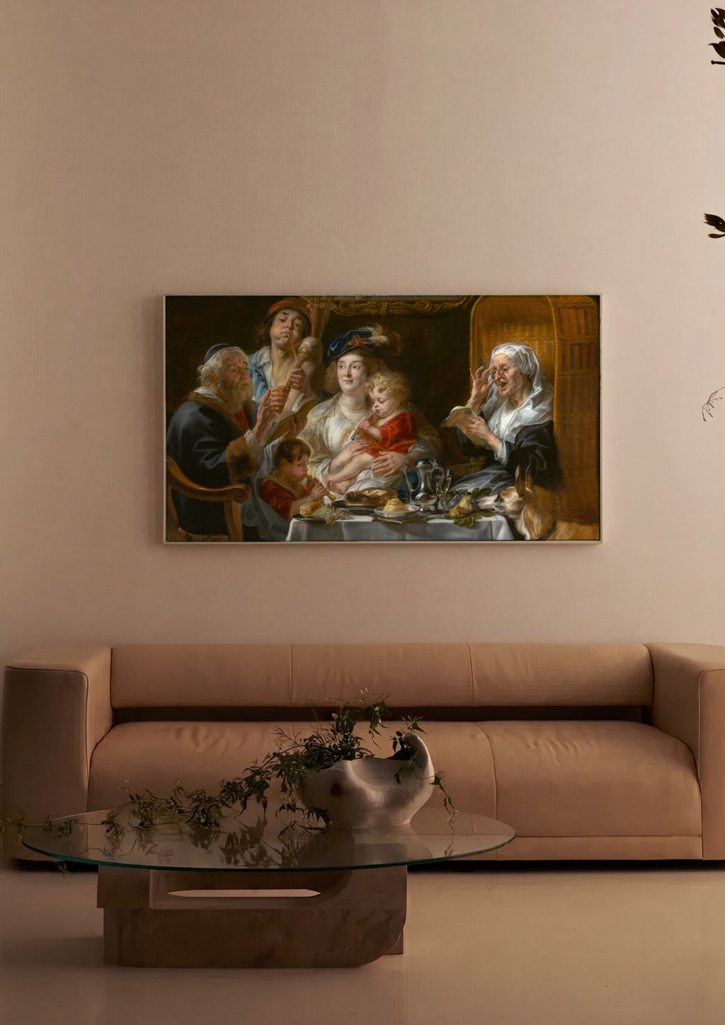 Quadro Decorativo Família Musical - Jacob Jordaens em ambiente decorado