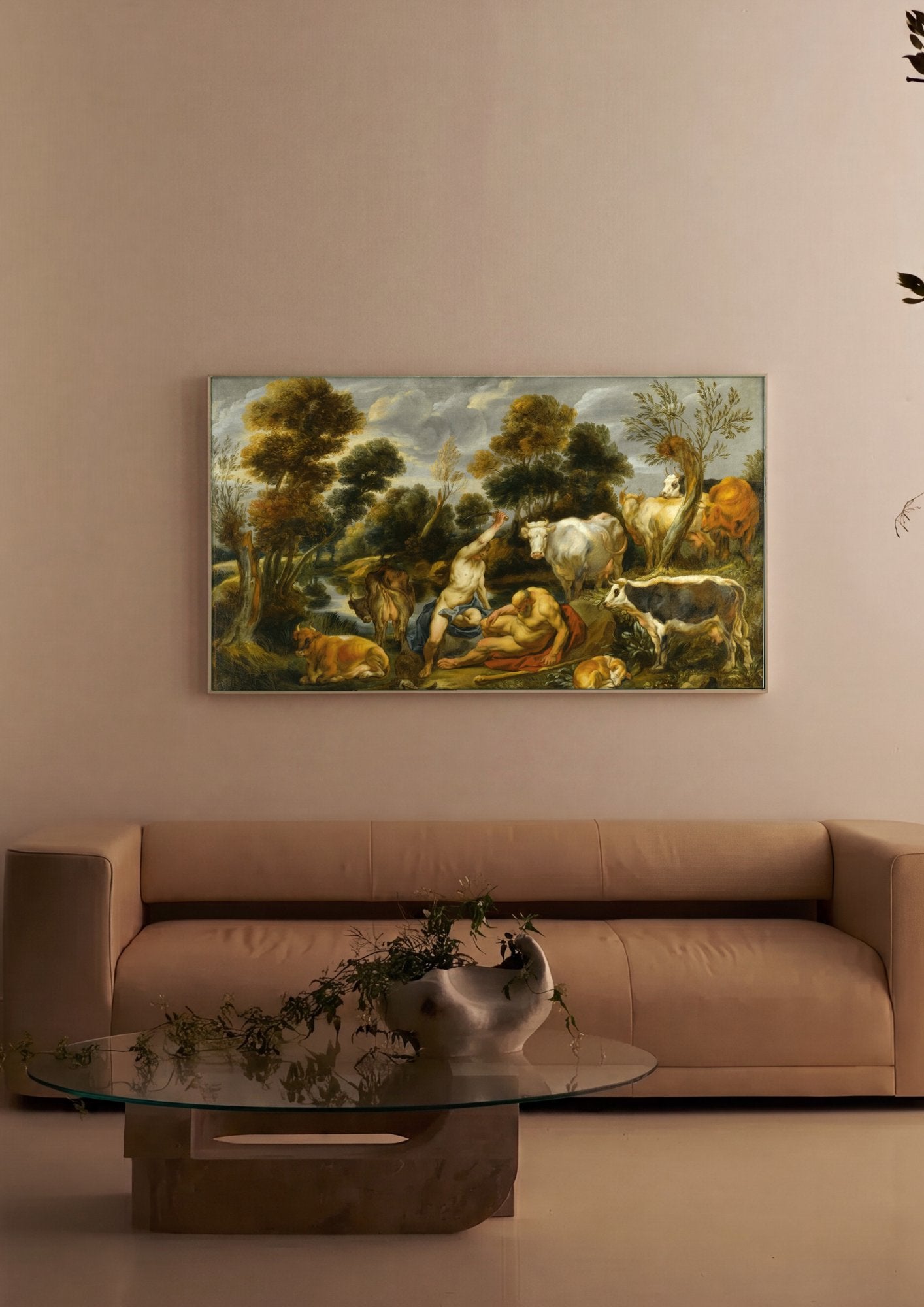 Quadro Decorativo Mercúrio e Argos - Jacob Jordaens em ambiente decorado