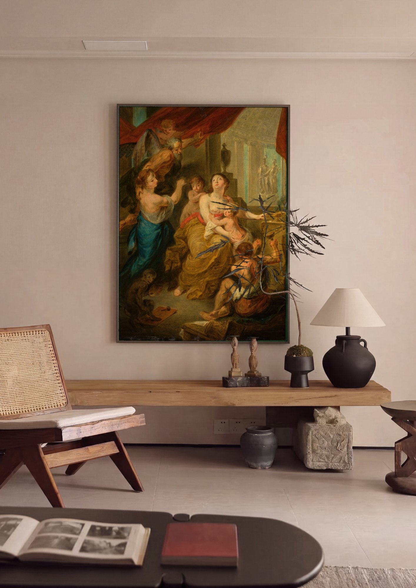Quadro Decorativo A Oferta a Ceres - Jacob Jordaens em ambiente decorado