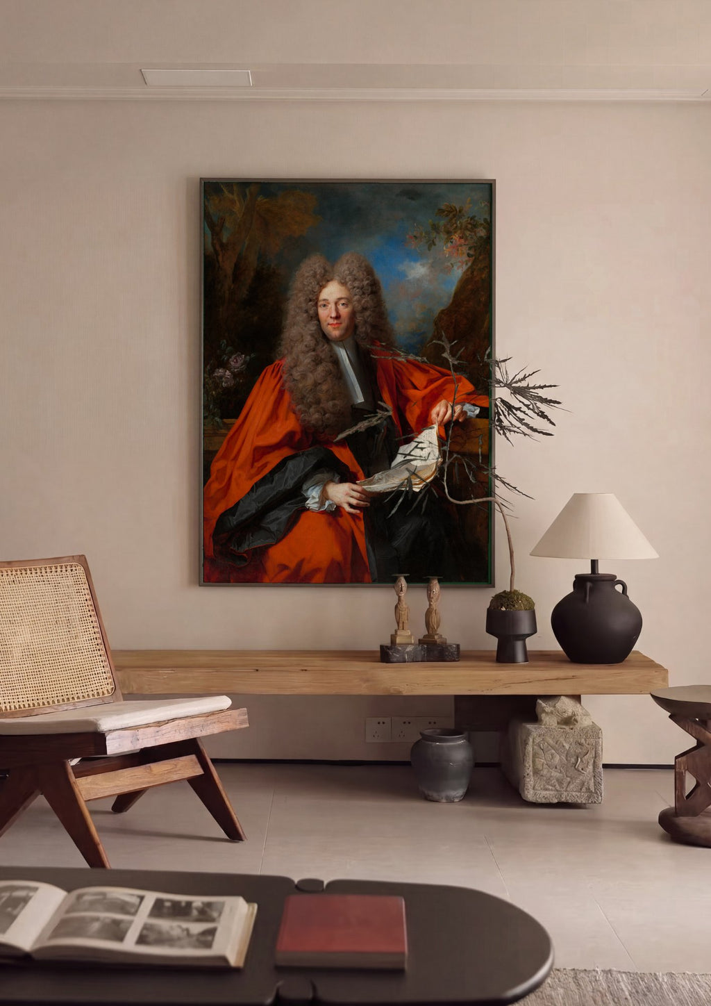 Quadro Decorativo Retrato Elegante - Nicolas de Largillière em ambiente decorado