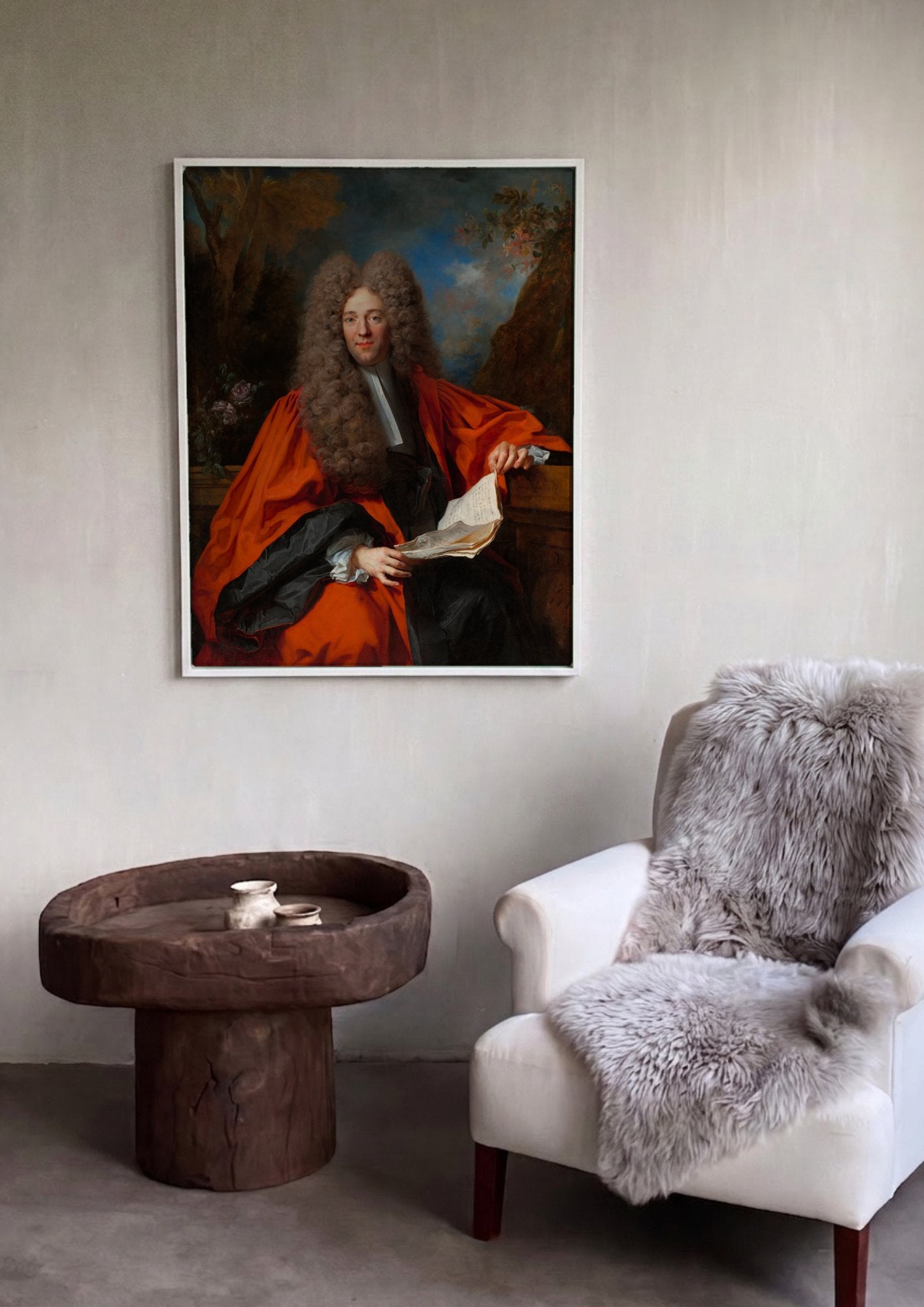 Quadro Decorativo Retrato Elegante - Nicolas de Largillière em ambiente decorado