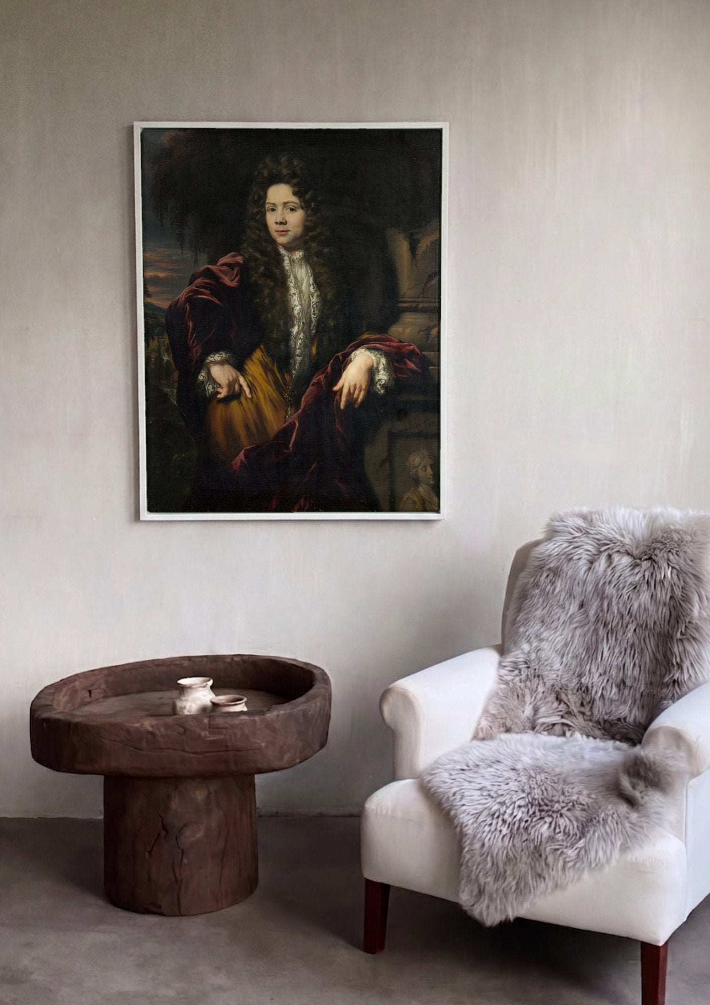 Quadro Decorativo Retrato de Jovem - Nicolaes Maes em ambiente decorado