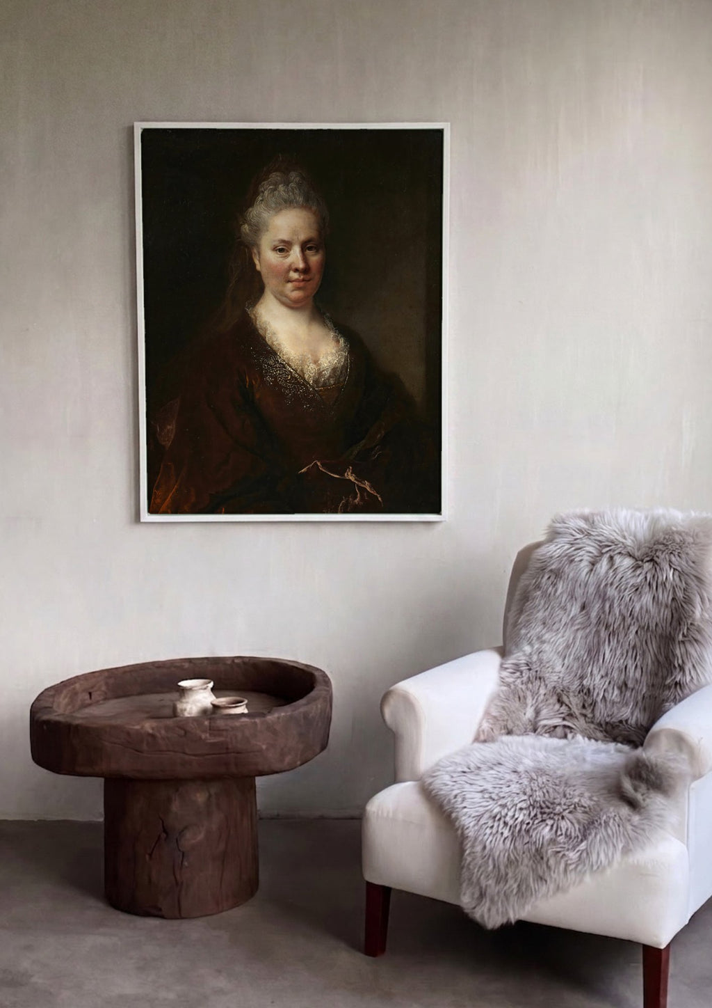 Quadro Decorativo Retrato Feminino - Nicolas de Largillière em ambiente decorado