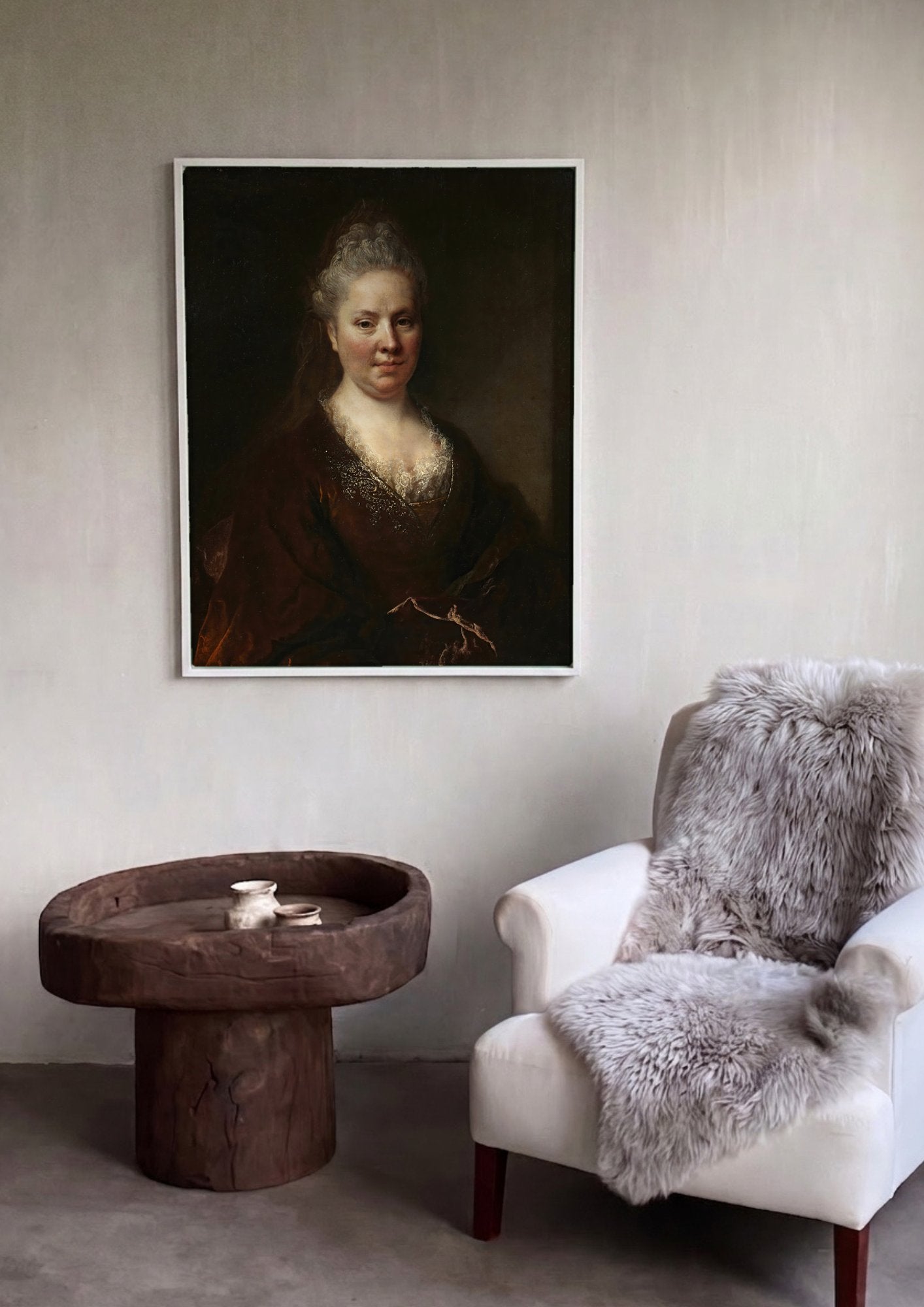 Quadro Decorativo Retrato Feminino - Nicolas de Largillière em ambiente decorado