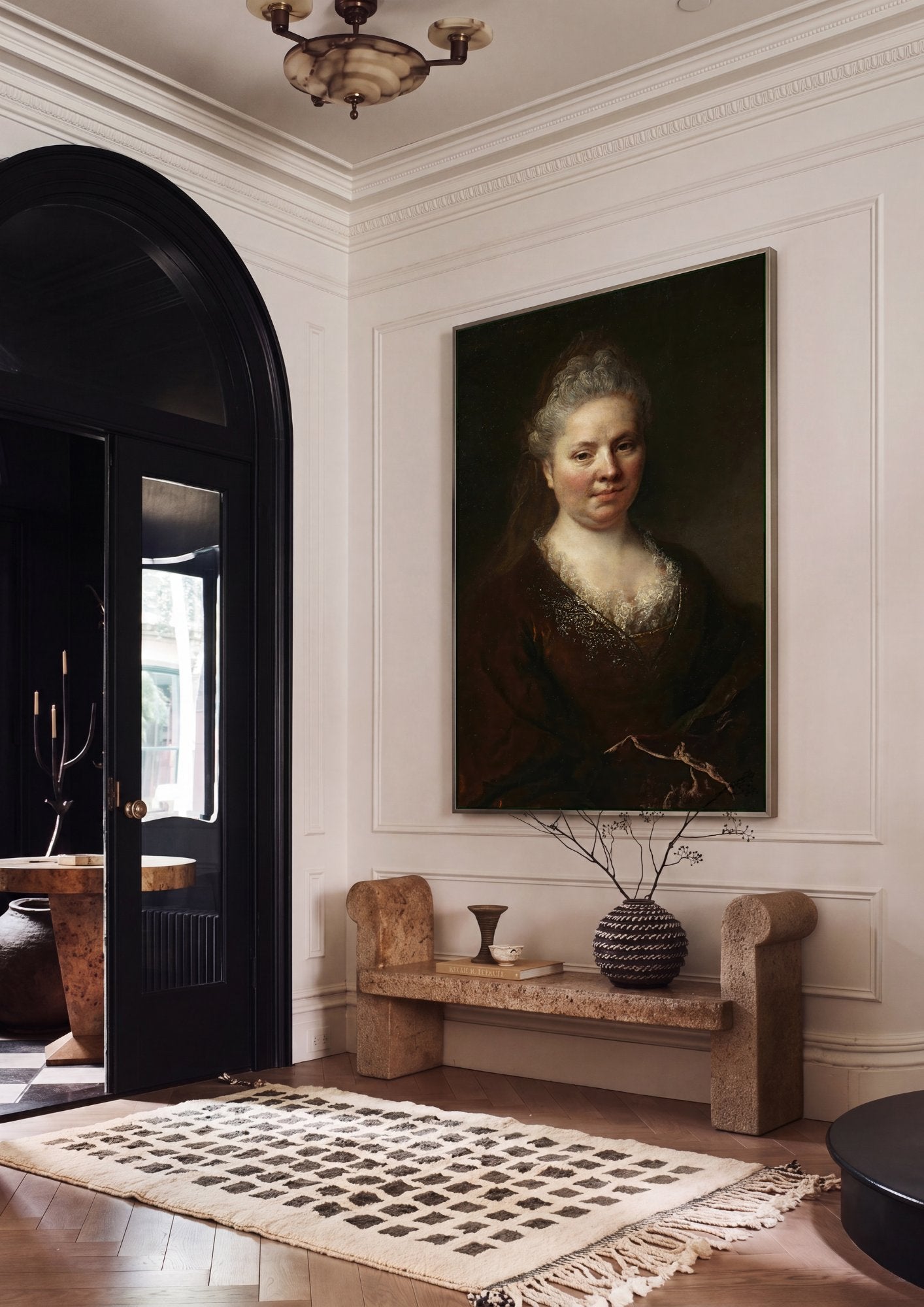 Quadro Decorativo Retrato Feminino - Nicolas de Largillière em ambiente decorado