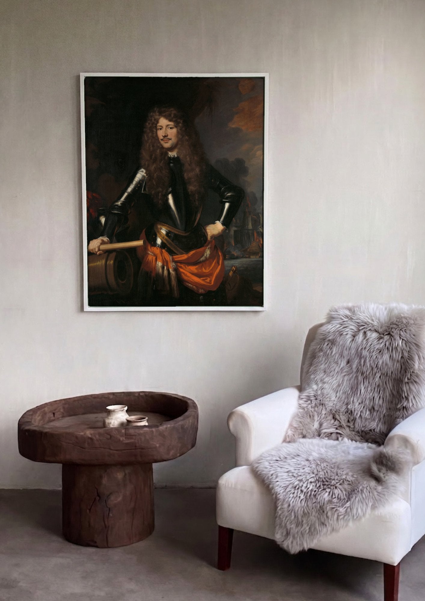 Quadro Decorativo Retrato de Homem - Nicolaes Maes em ambiente decorado