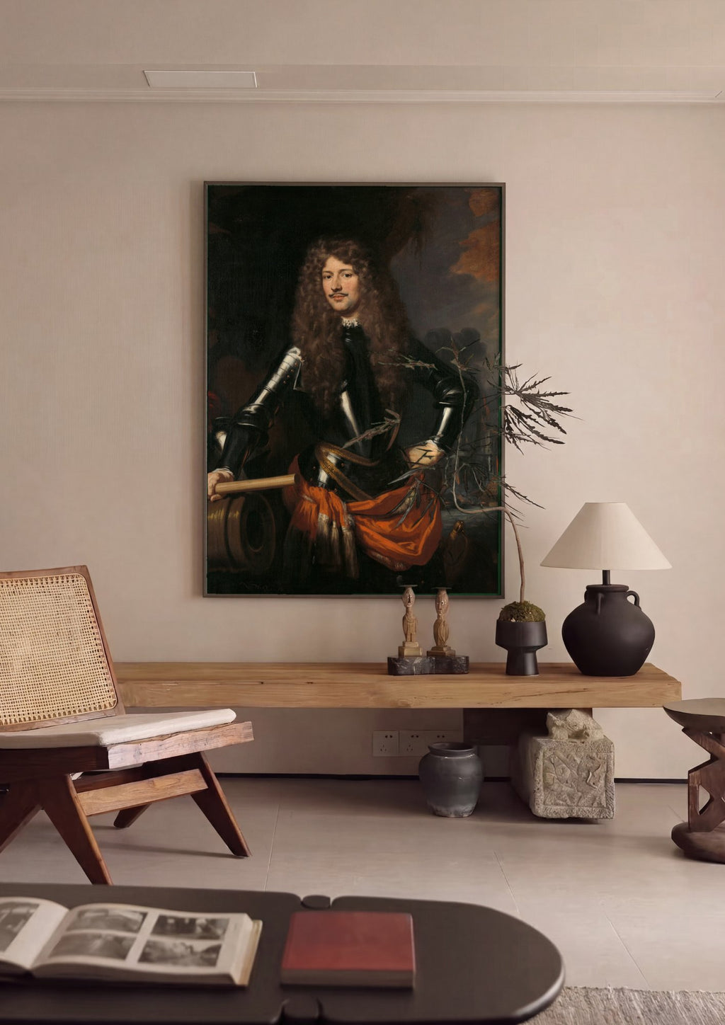 Quadro Decorativo Retrato de Homem - Nicolaes Maes em ambiente decorado
