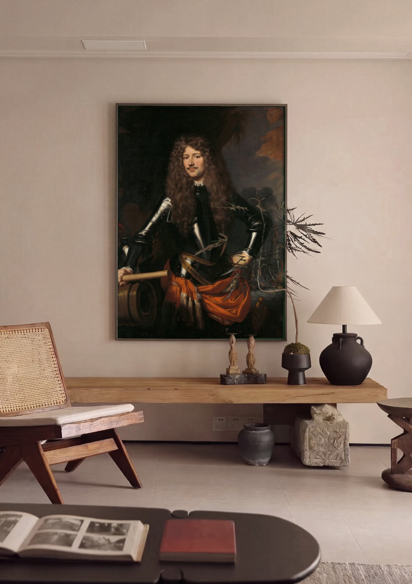 Quadro Decorativo Retrato de Homem - Nicolaes Maes em ambiente decorado
